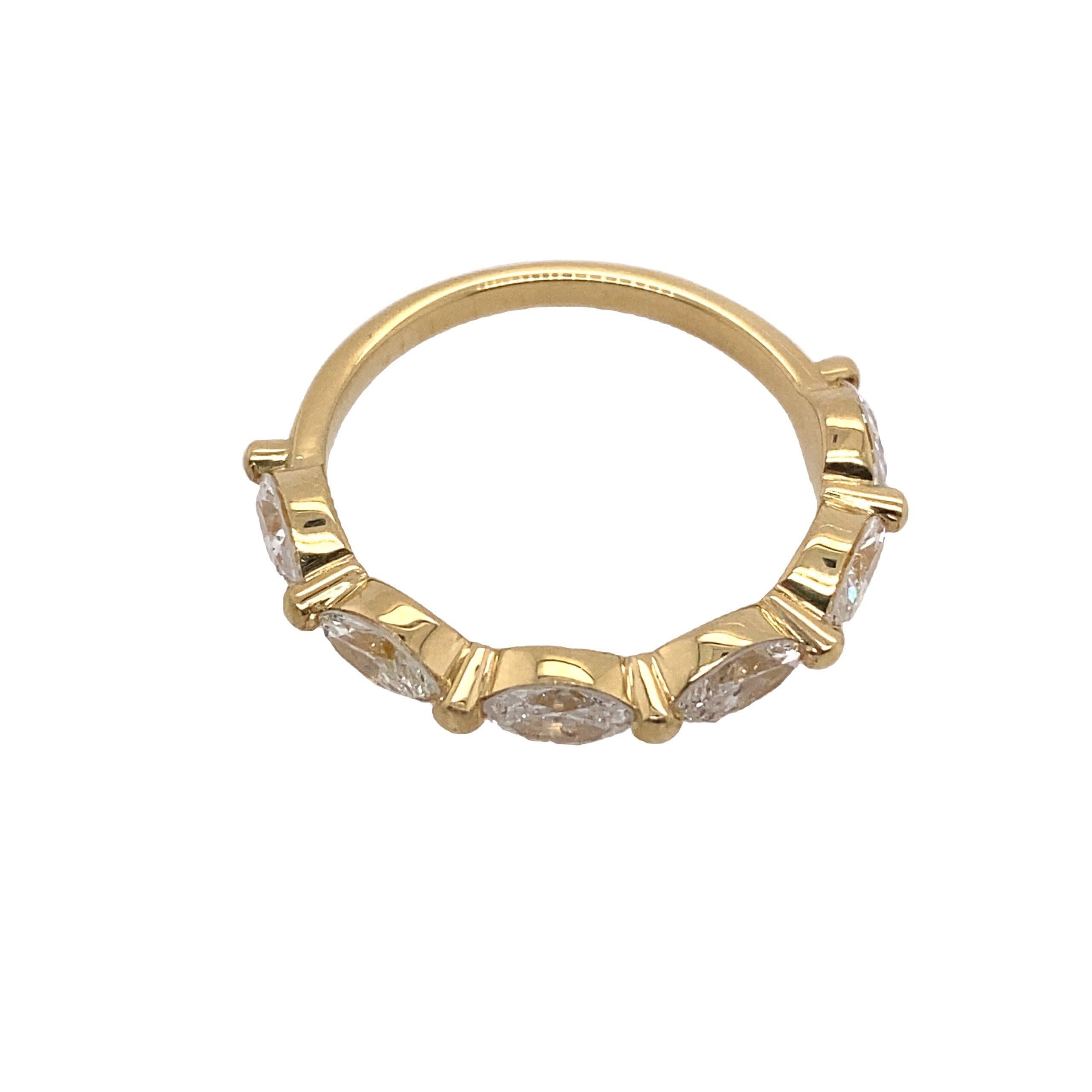 Oval Cut New 6 Stone Oval Diamonds Eternity/Wedding Ring, 1.14ct I/J VS2 Purity For Sale