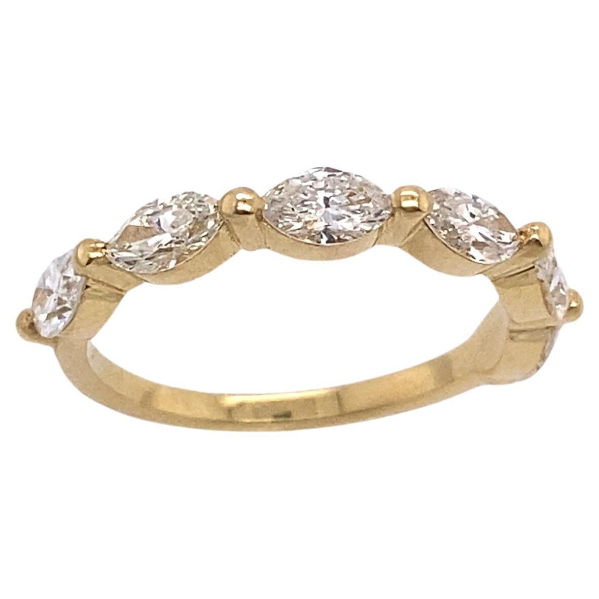 New 6 Stone Oval Diamonds Eternity/Wedding Ring, 1.14ct I/J VS2 Purity For Sale