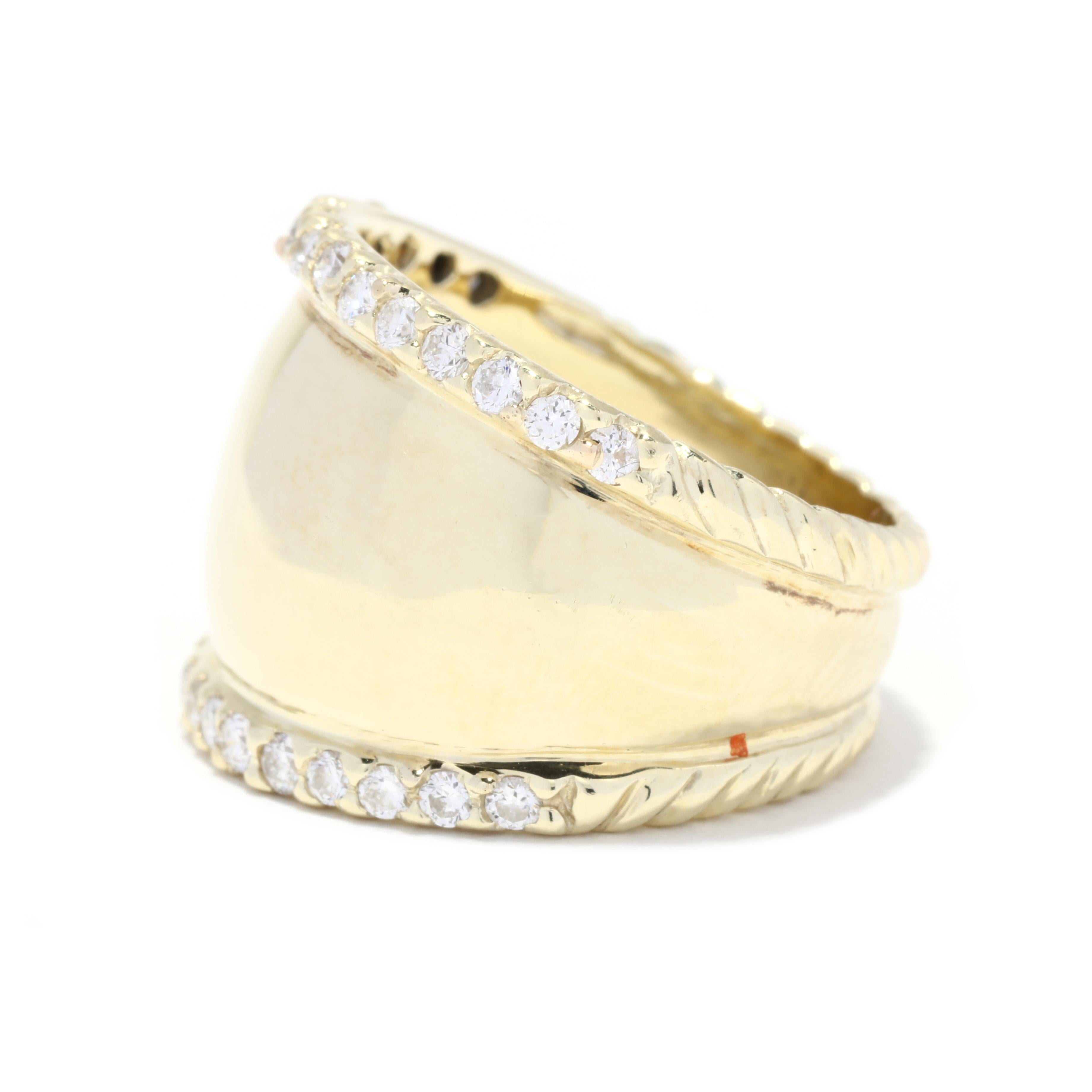 New .60ctw Natural Diamond Tapered Signet Band, 14K Yellow Gold Bon état - En vente à McLeansville, NC