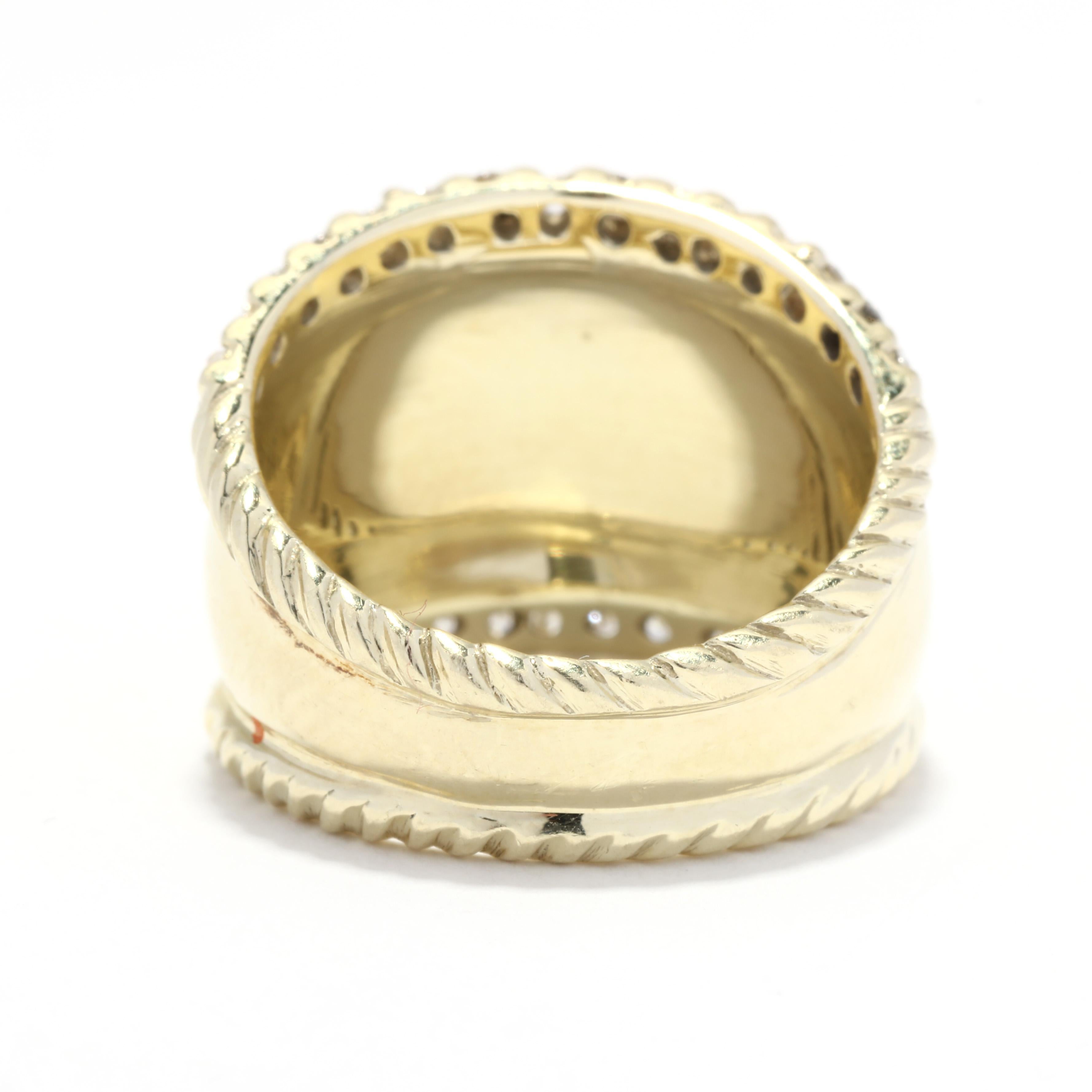 Round Cut New .60ctw Natural Diamond Tapered Signet Band, 14K Yellow Gold