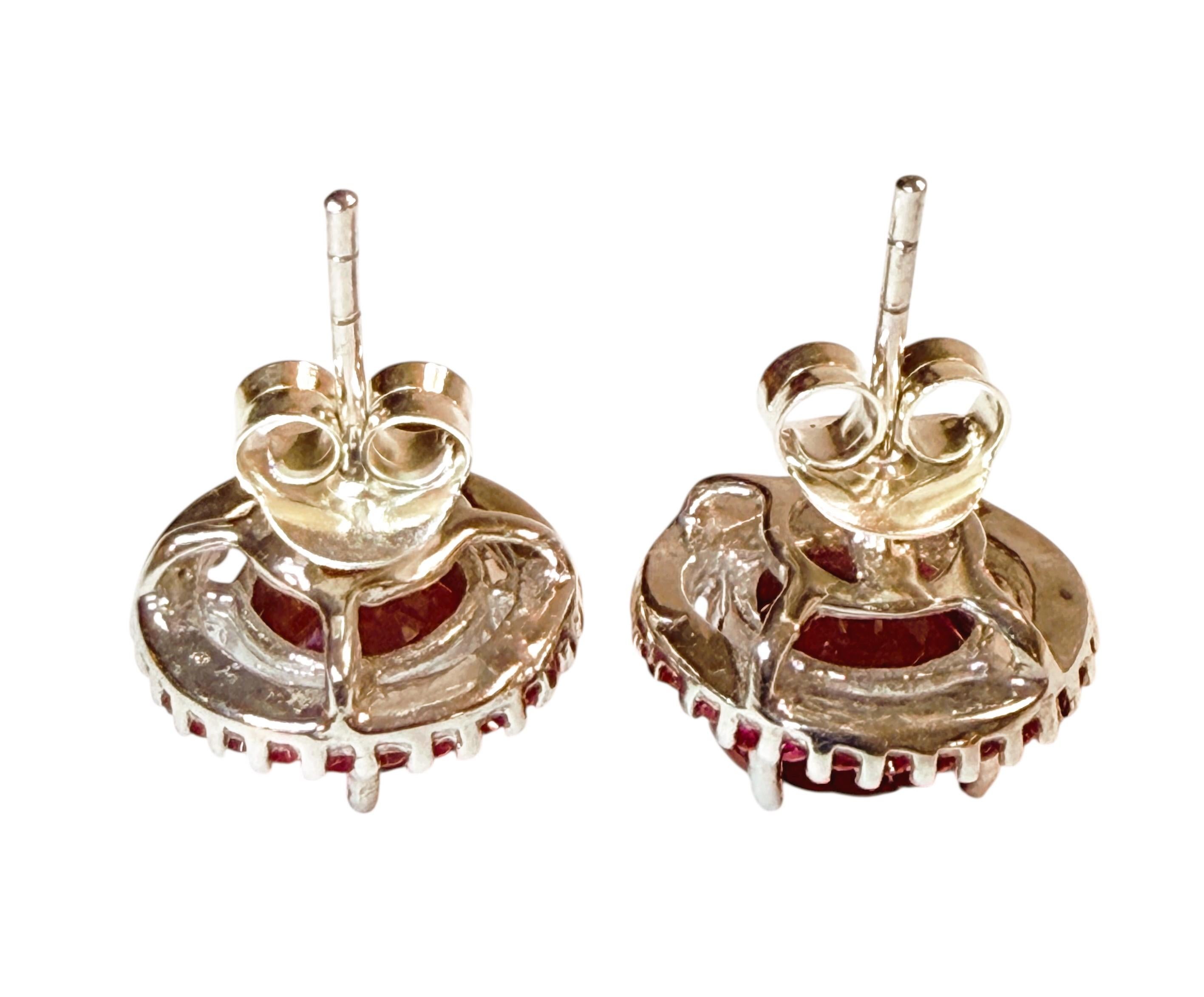 Neu 6,2 Karat roter Saphir & Saphir mit Diamantschliff Sterling-Ohrringe 3