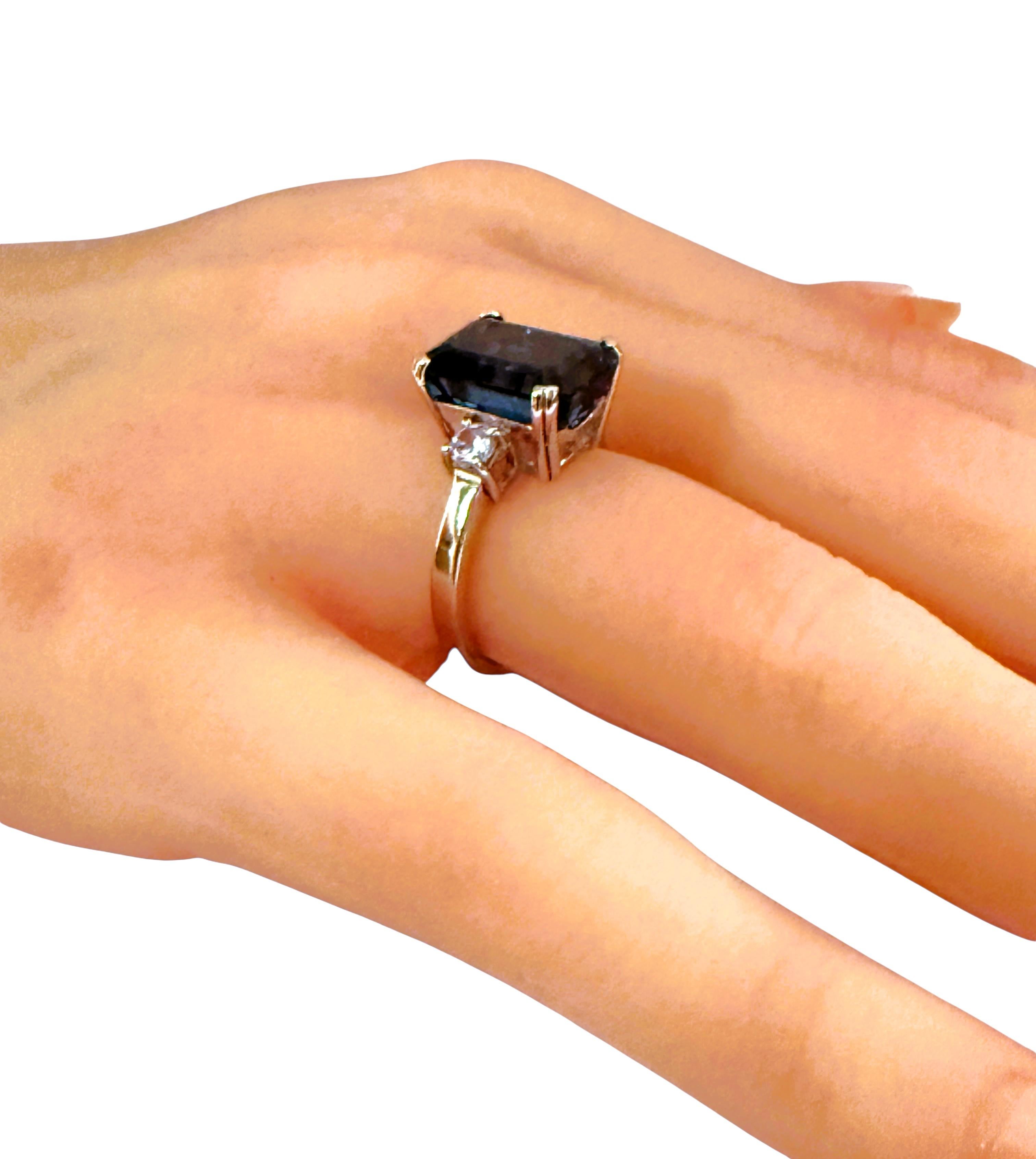 Neu 7 Karat Londoner Blautopas & Diamantschliff Saphir Sterling Silber Ring im Angebot 1