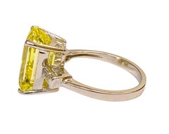 New 7.10 Carat Lemon Yellow Sapphire Diamond Cut Sapphire Sterling Silver Ring