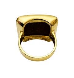 New 7.5 Carat Rare Orange Seraphinite 14k Yellow Gold PL Sterling Ring