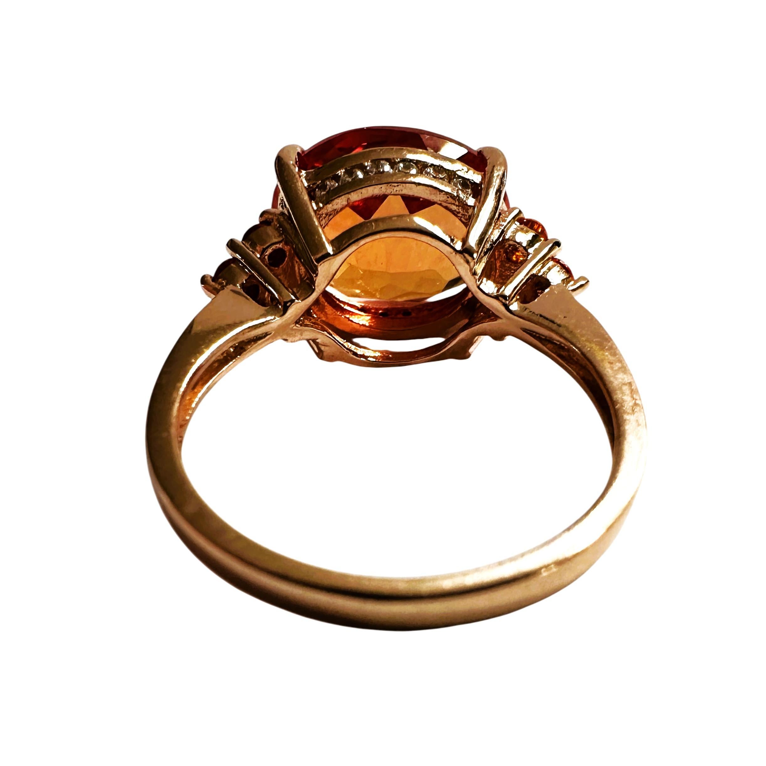 New 7.5 Carat Sunset Sapphire & Diamond Cut Sapphire R Gold PL Sterling Ring Neuf - En vente à Eagan, MN