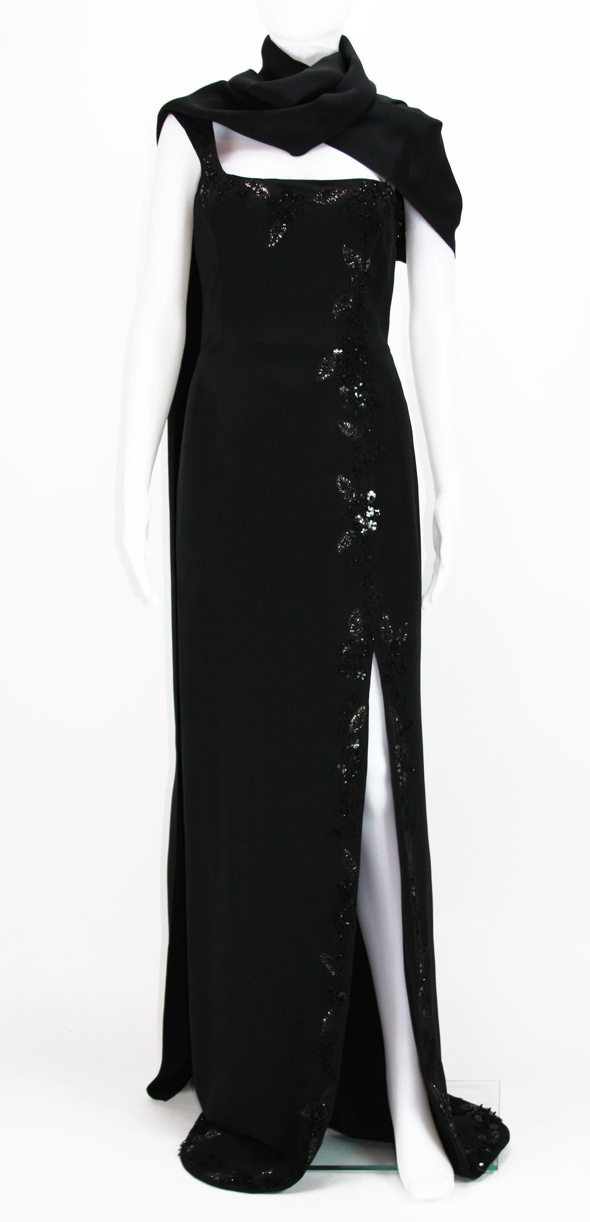 New $7500 L'WREN SCOTT S/S 2010 Represent Her *MADAME DU BARRY* Black Dress Gown In New Condition In Montgomery, TX