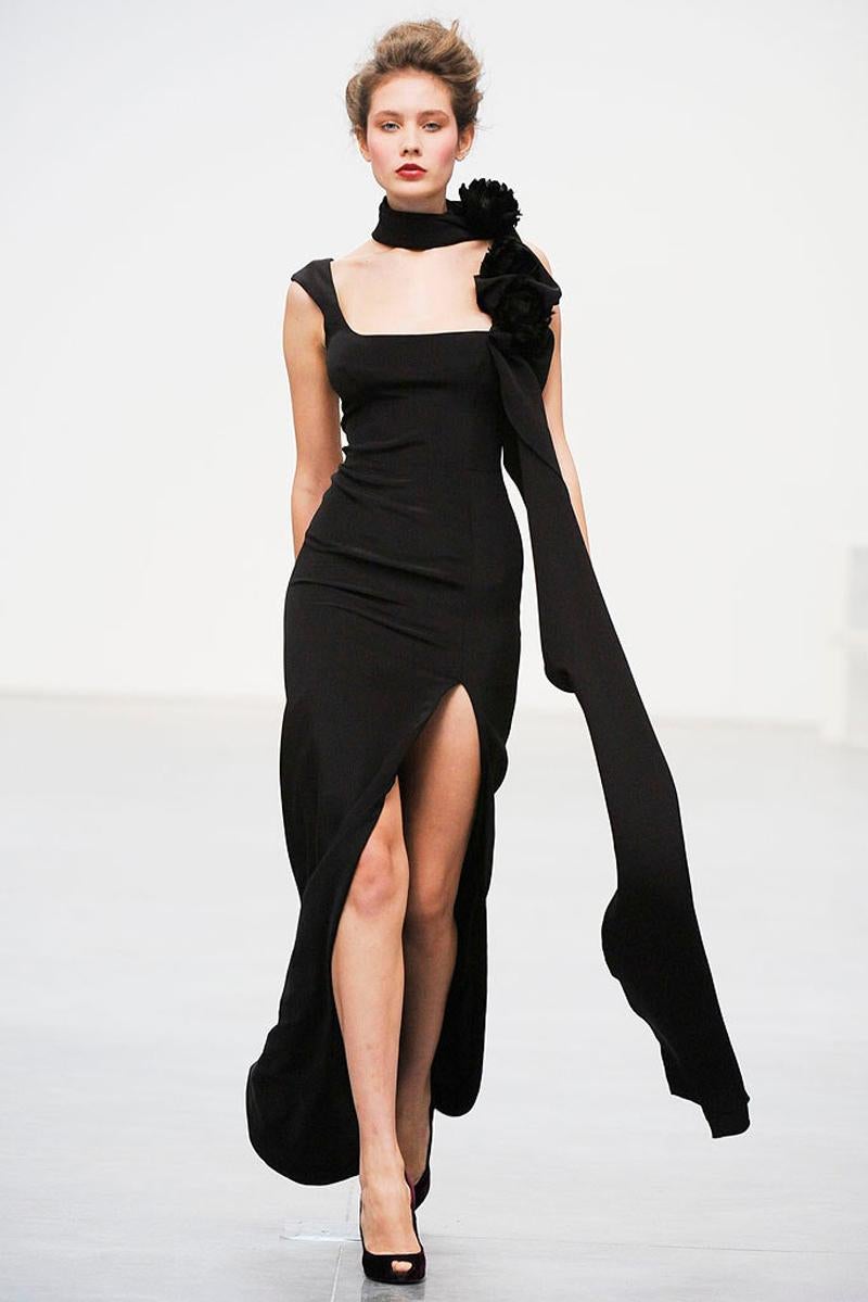 New $7500 L'WREN SCOTT S/S 2010 Represent Her *MADAME DU BARRY* Black Dress Gown 8