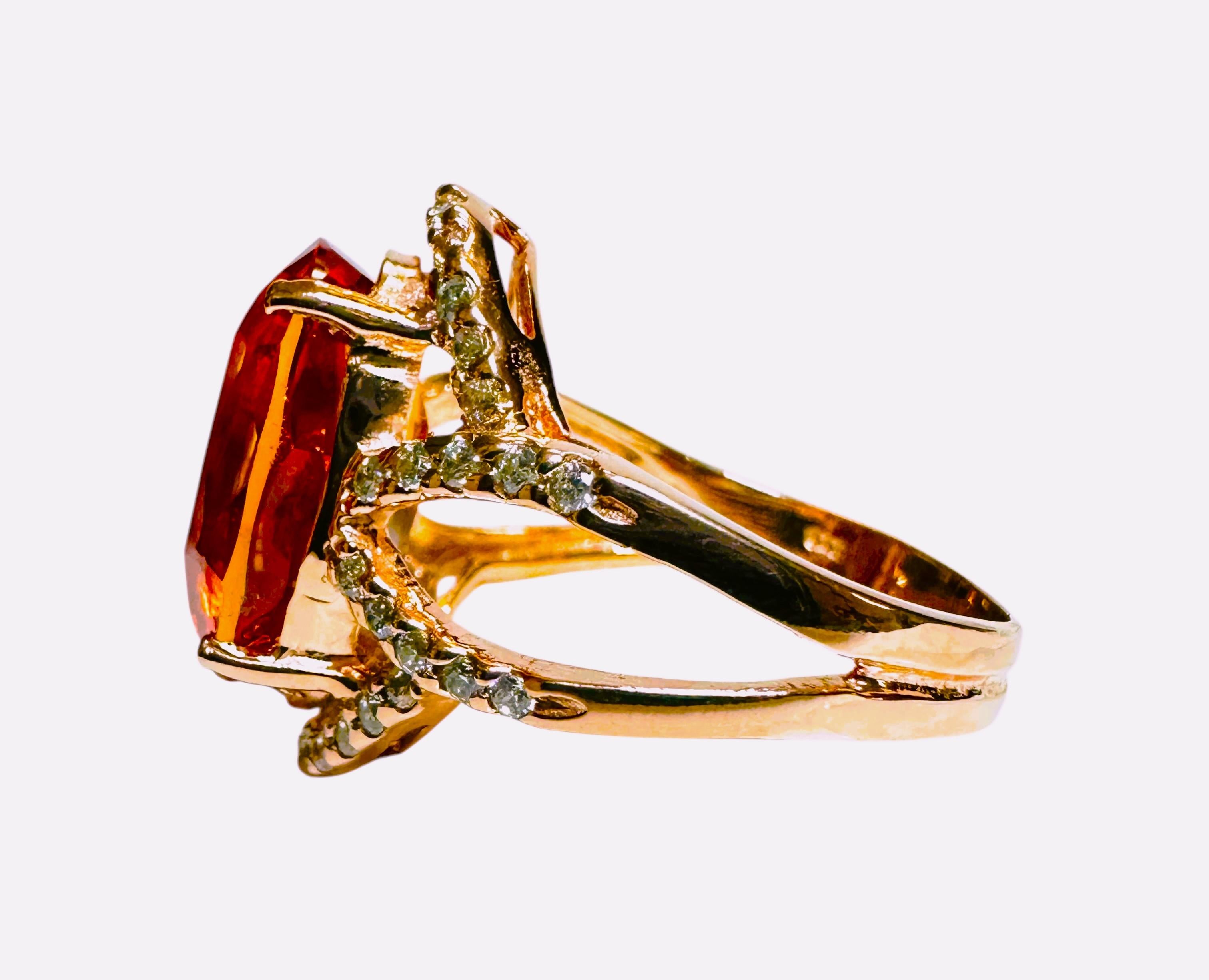 Oval Cut New 7.81 Carat Whiskey Yellow Sapphire & Diamond Cut Sapphire RG Sterling Ring For Sale