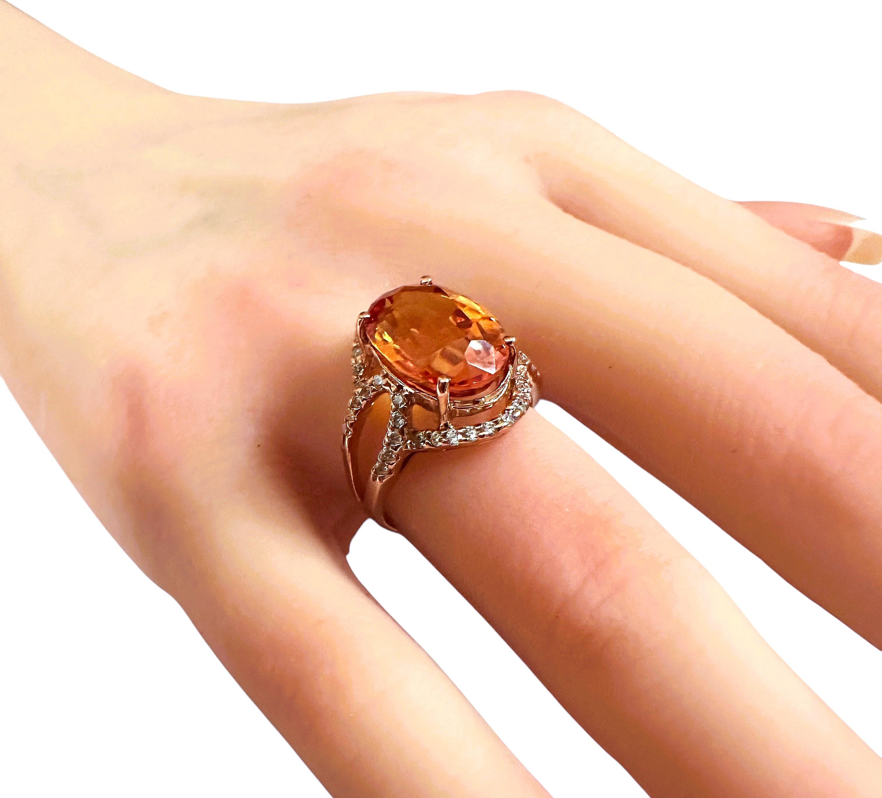 Women's New 7.81 Carat Whiskey Yellow Sapphire & Diamond Cut Sapphire RG Sterling Ring For Sale