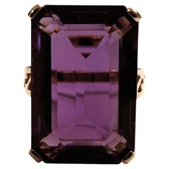 Neu 7,9 Karat Smaragdschliff Amethyst w Diamantschliff R Gold PL Band Ring