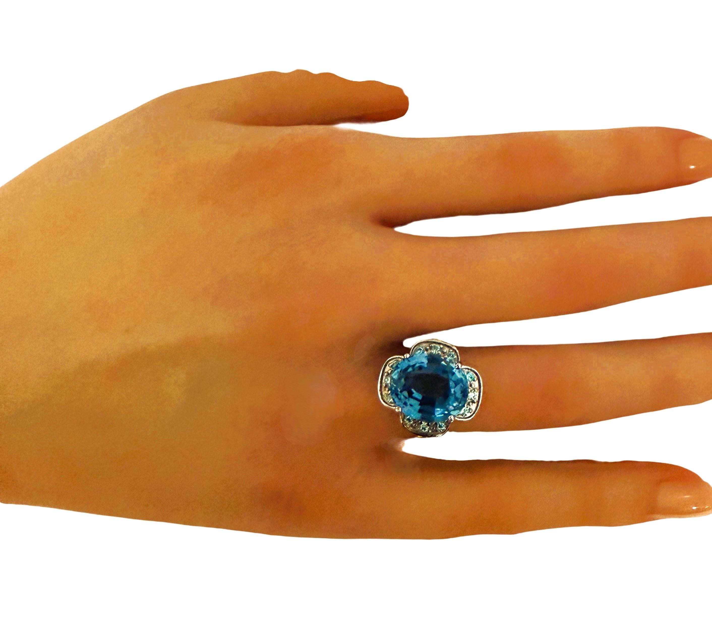 Nuevo Anillo de Esterlina de Topacio Azul de Londres de 7,90 Quilates y Zafiro talla Diamante en Nuevo Estado en Eagan, MN