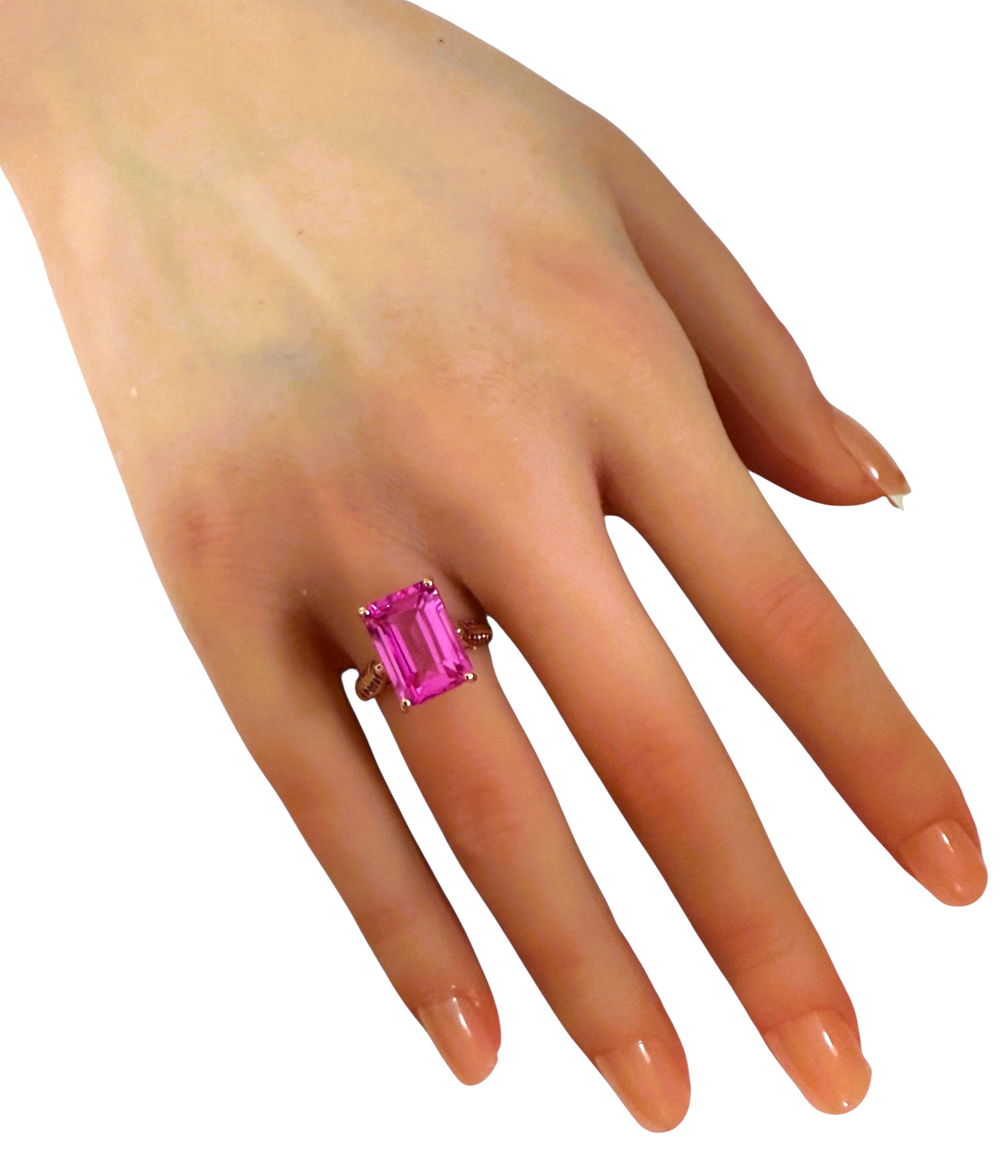 Neu 8,14 Karat Oval & Diamantschliff Rosa Saphir R Gold PL Sterling Silber Ring im Zustand „Neu“ in Eagan, MN