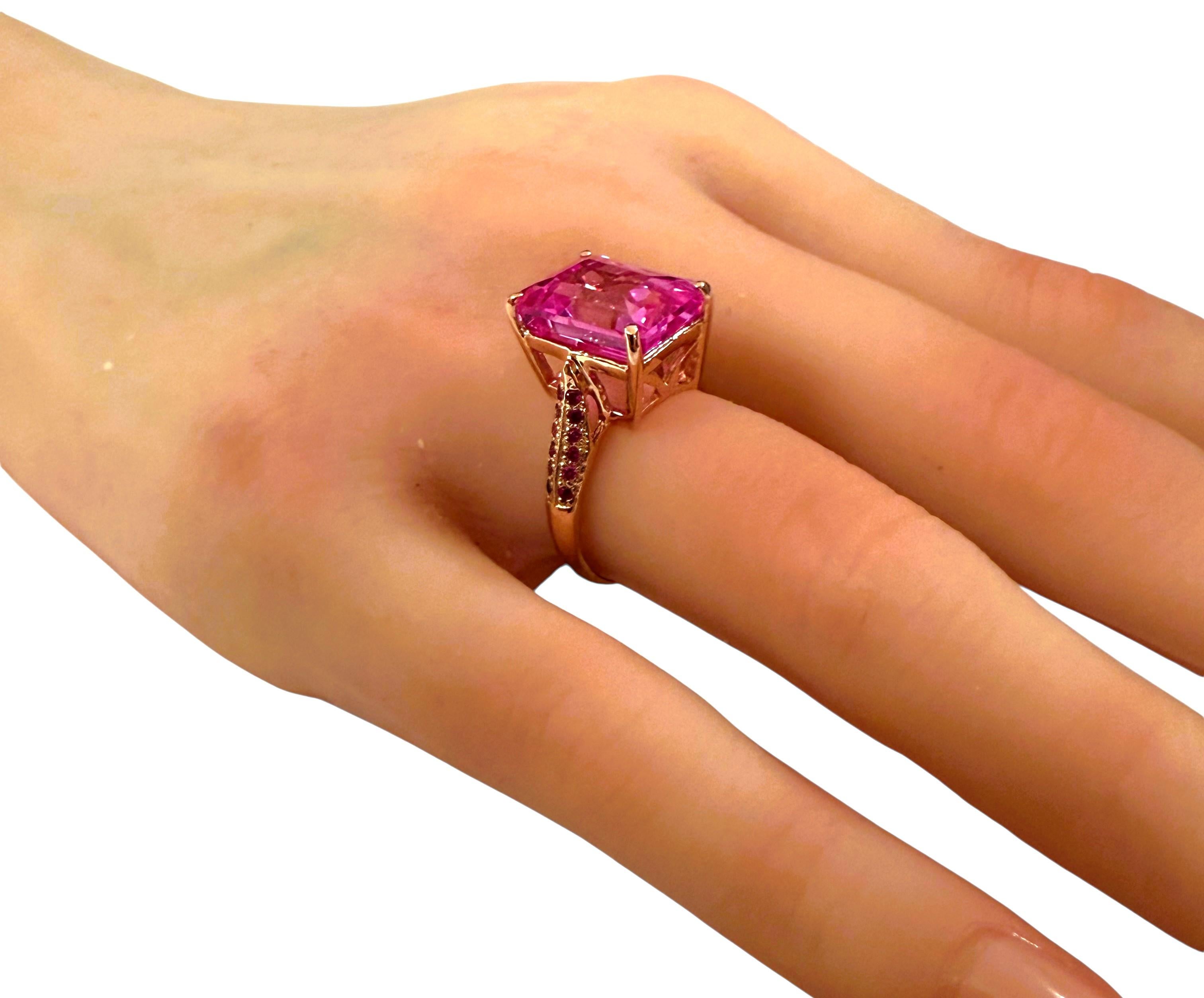 Neu 8,14 Karat Oval & Diamantschliff Rosa Saphir R Gold PL Sterling Silber Ring Damen
