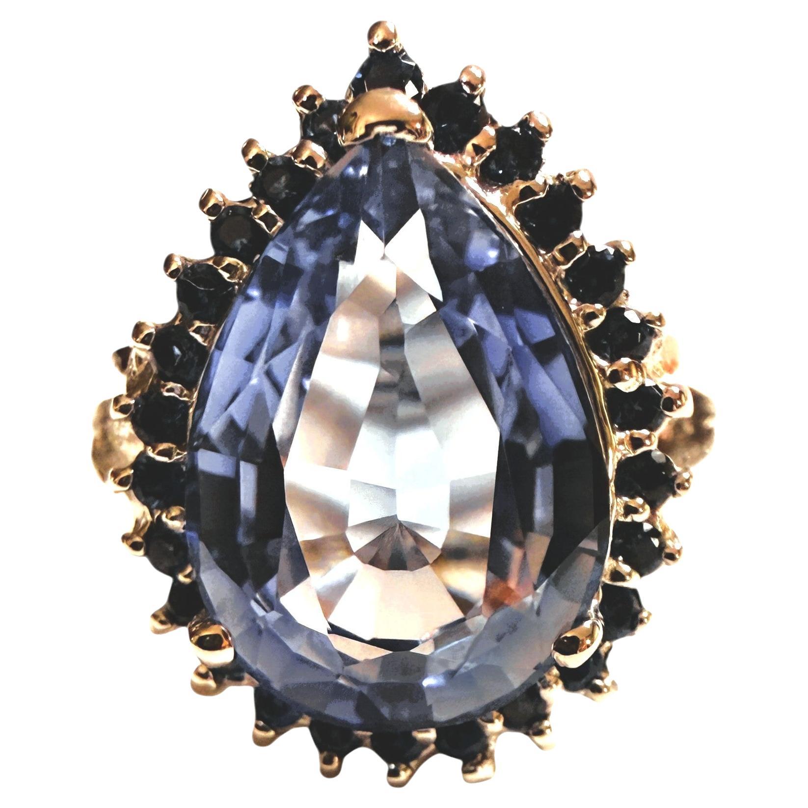 New 8.6 Carat Cornflower Blue Sapphire 
Diamond Cut Sapphire Sterling Ring