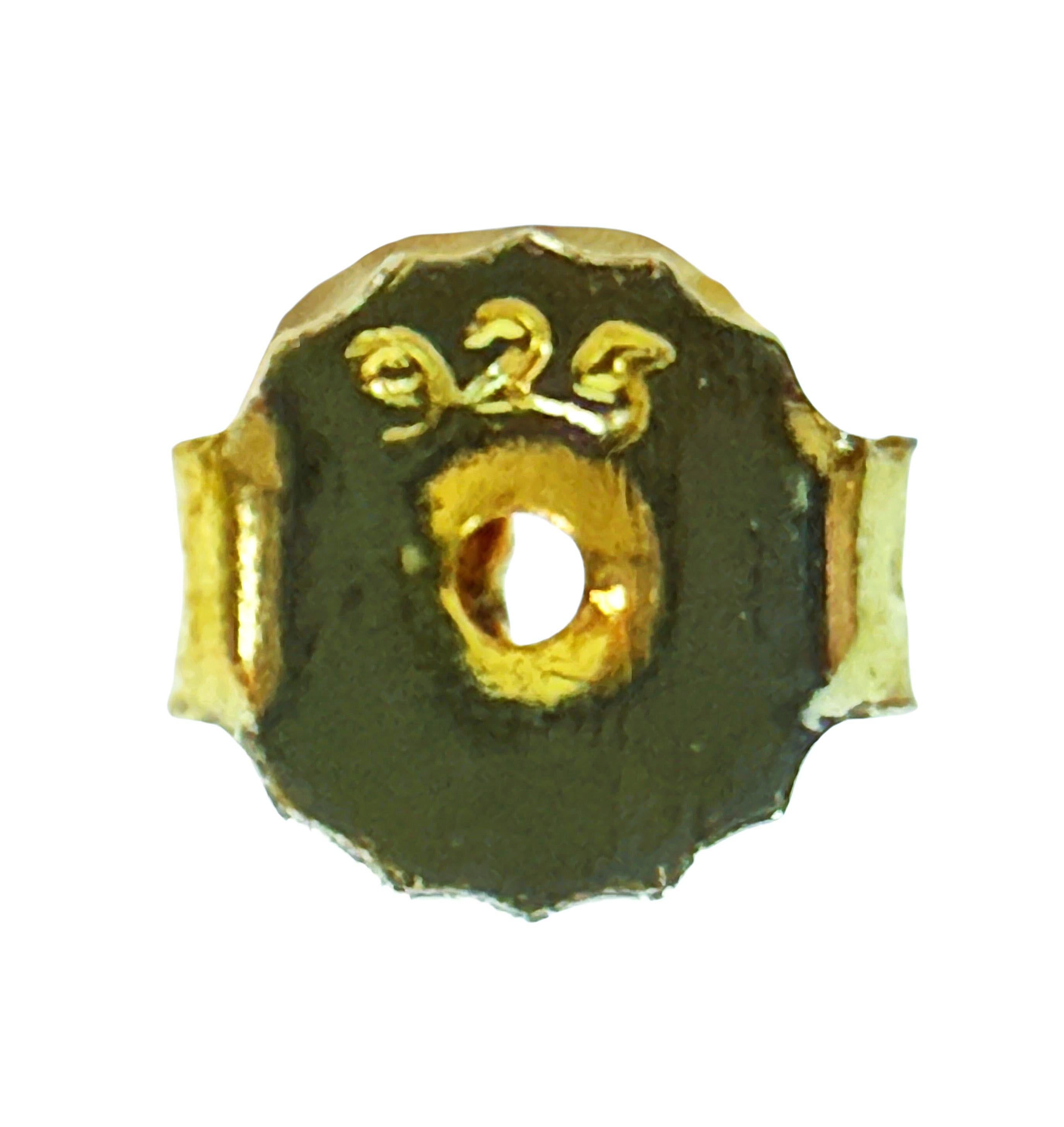 Neue .86 Karat Smaragd & Diamantschliff Saphir & Emaille 14k Gold PL Ohrringe im Angebot 2