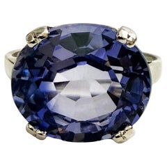 New 8.80 Carat Cornflower Sapphire Solitaire Sapphire Sterling Ring Size 6