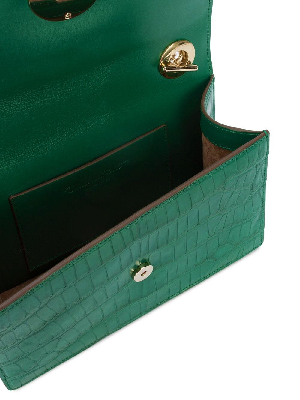 New $8999 Oscar De La Renta Emerald Green Alligator Tro Bag W/ Box & Tags  4