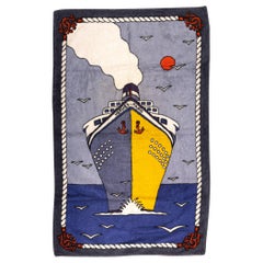 Nouvelle serviette de plage Hermès Vintage Ship inspirée des années 90