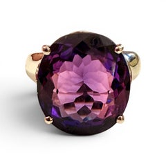 New 9.32 Carat Amethyst & Diamond Cut Sapphire Sterling Silver Ring