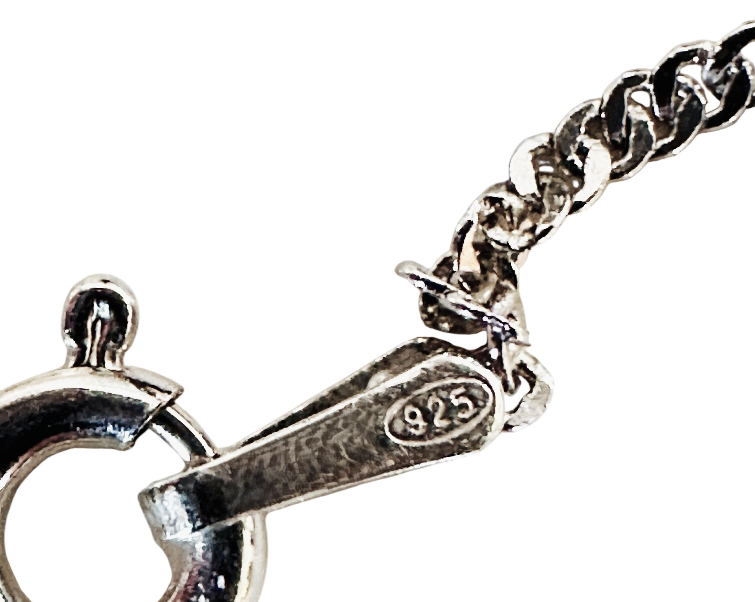 Nuovo ciondolo in argento sterling da 9,60 carati con topazio blu e zaffiro tagliato a diamante in vendita 3