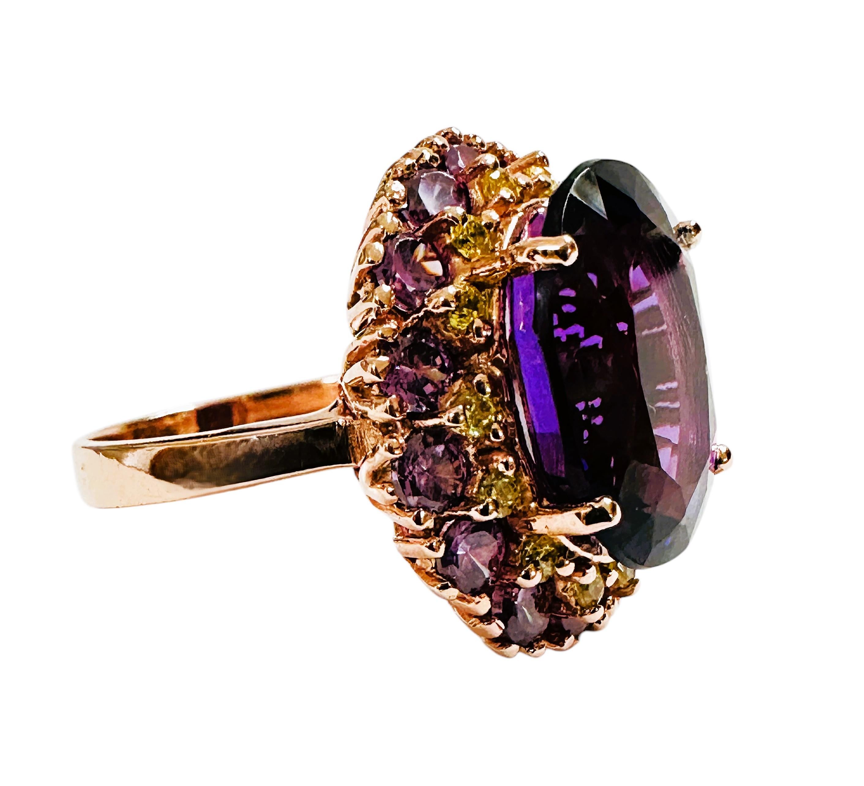 Nuevo Anillo de Esterlina Amatista Púrpura de 9.70 Quilates y Zafiro Púrpura talla Diamante en Nuevo estado para la venta en Eagan, MN
