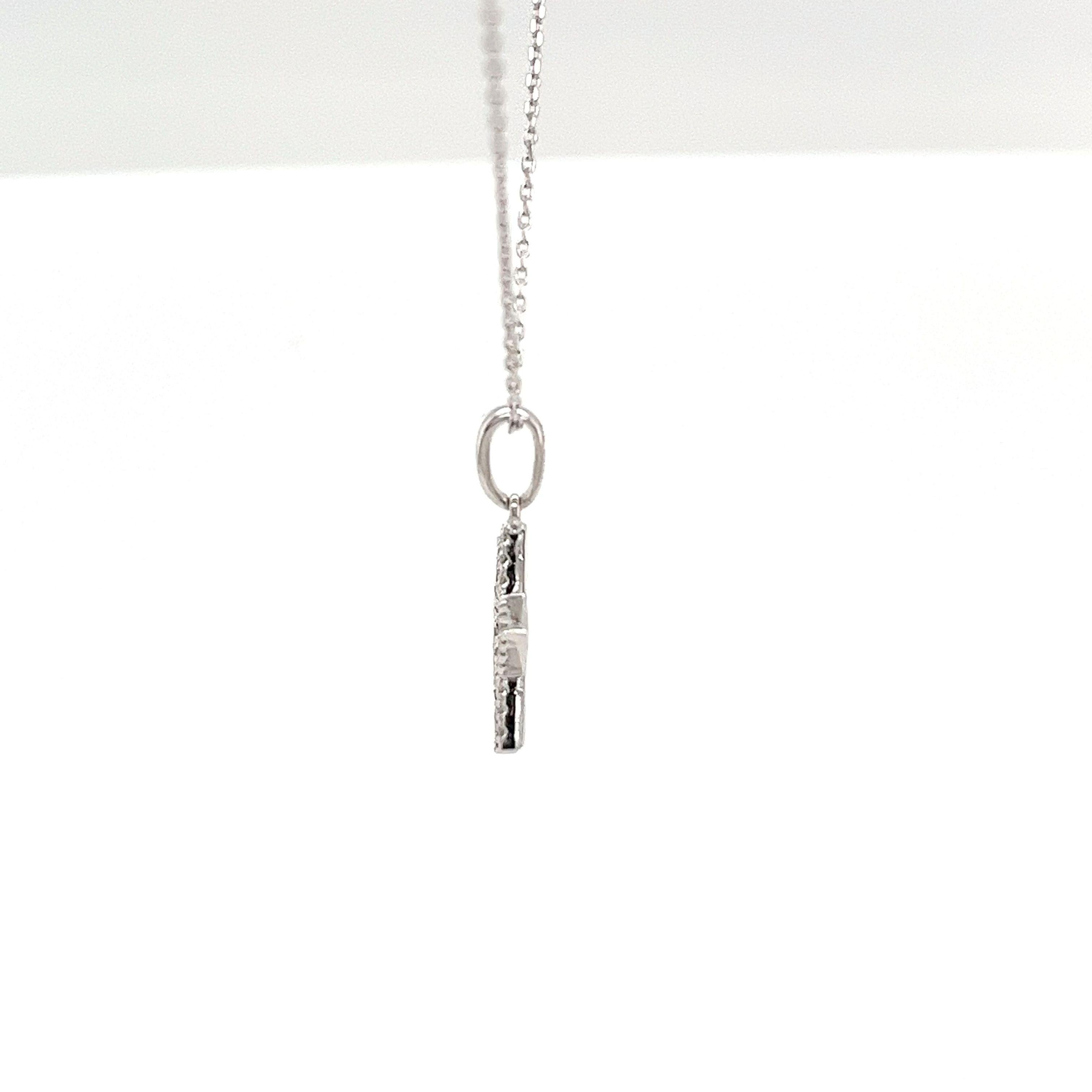 New 9ct White Gold Diamond Star of David Necklace, With 0.20ct of Diamonds For Sale 1