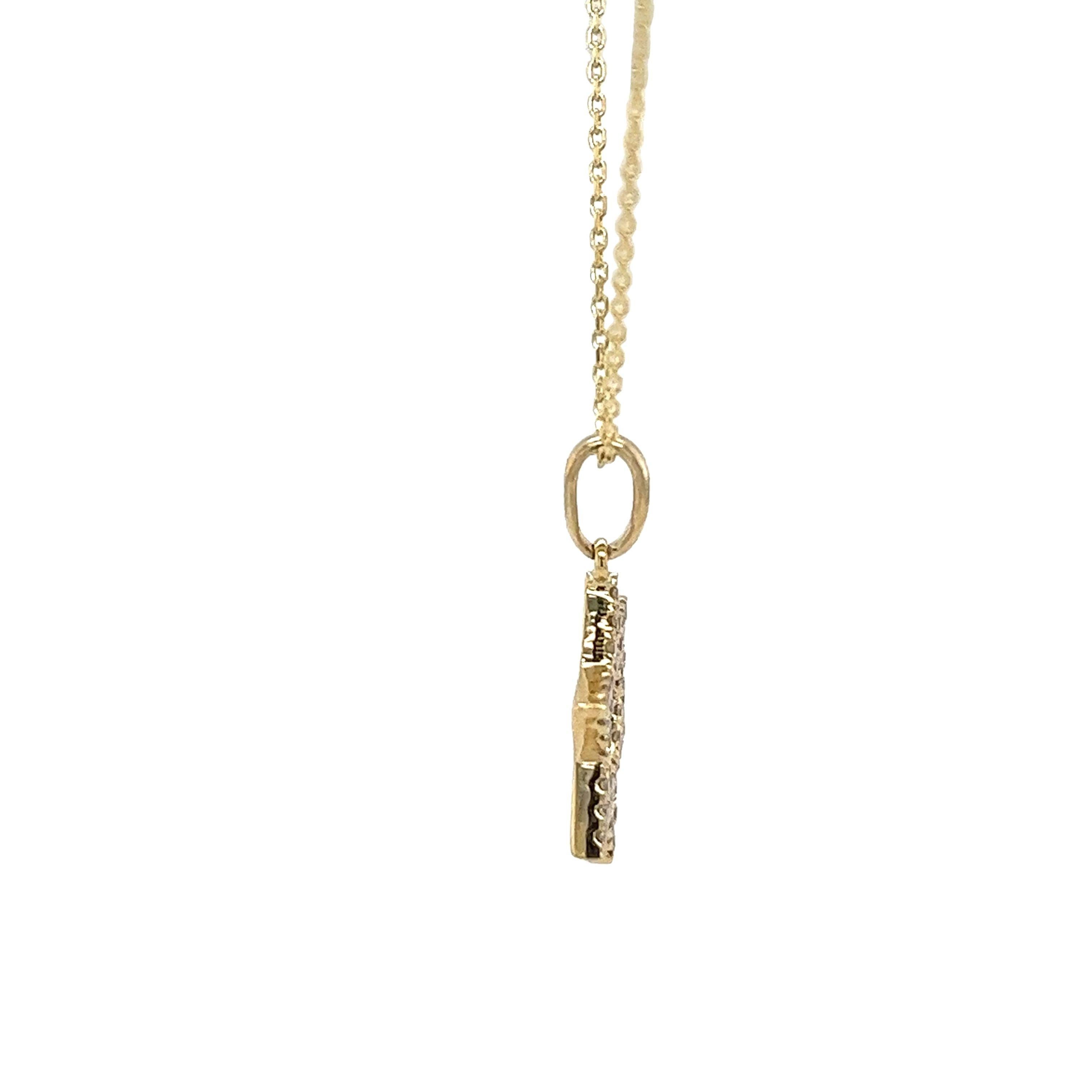 Round Cut New 9ct Yellow Gold Diamond Star of David Necklace, With 0.20ct of Diamonds For Sale