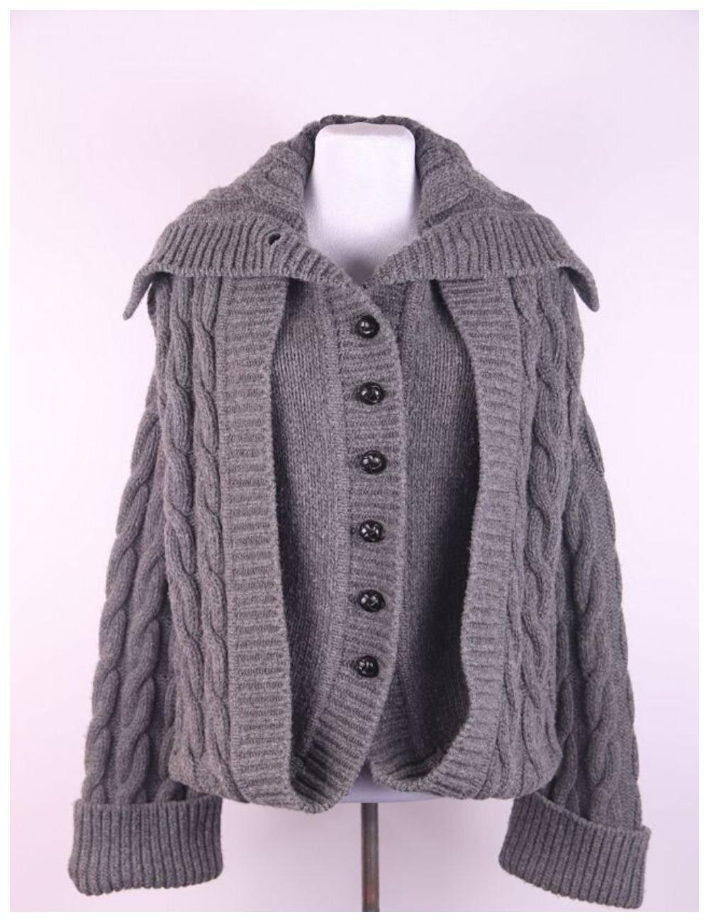 Women's New A/W 2006 ALEXANDER McQUEEN The Widows of Culloden Knit Cardigan Coat For Sale