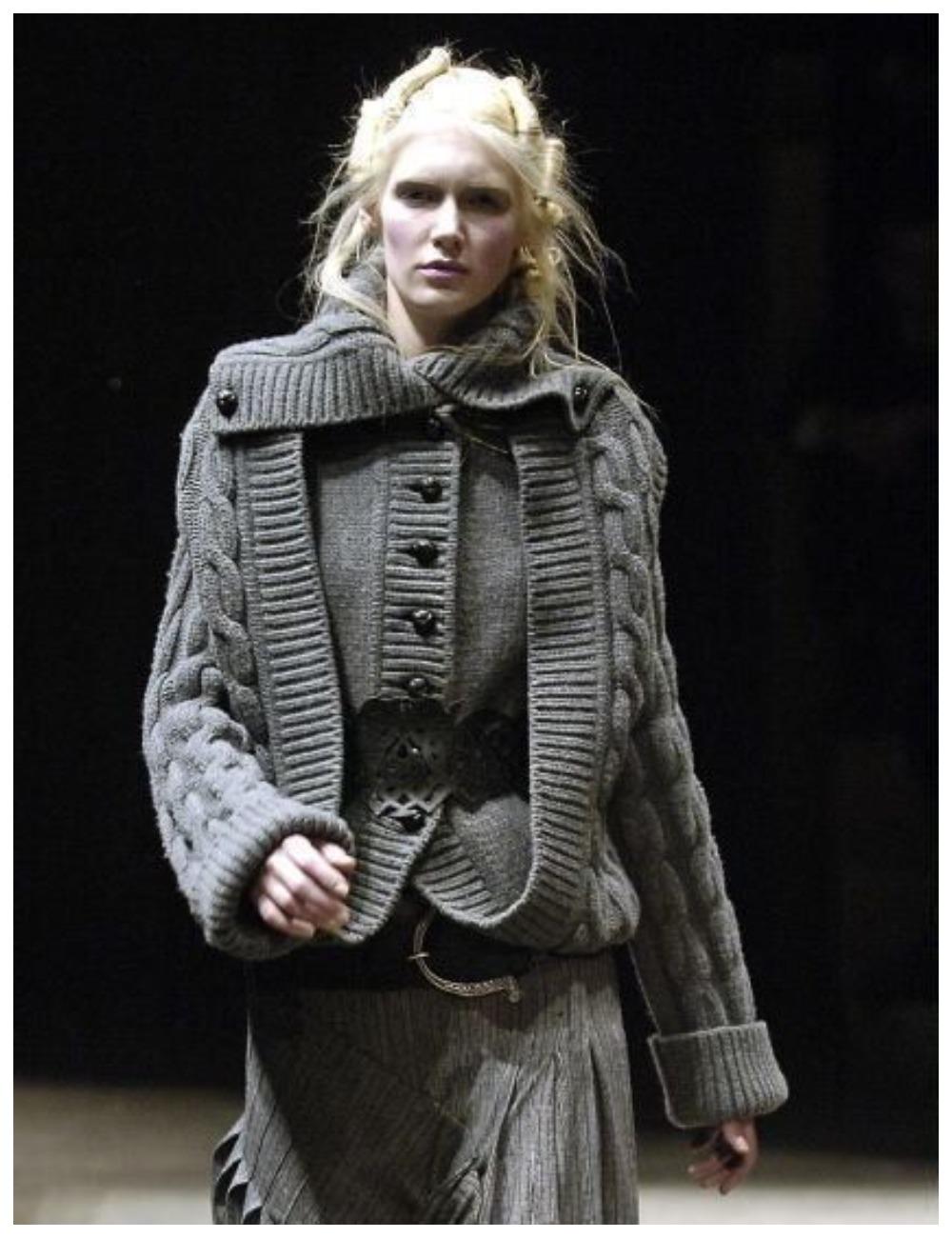 Black New A/W 2006 ALEXANDER McQUEEN The Widows of Culloden Knit Cardigan Coat For Sale