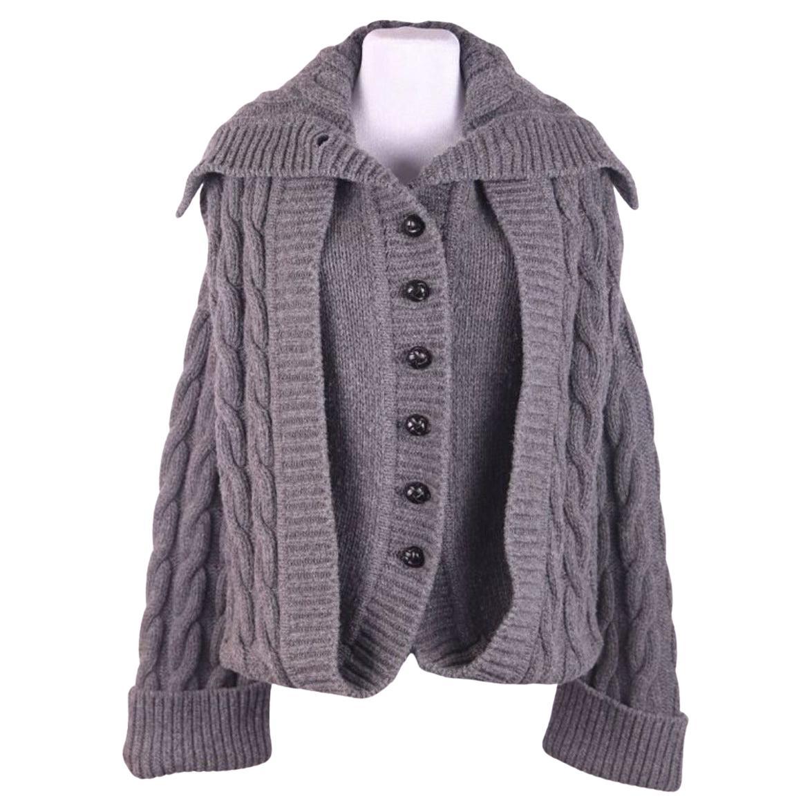 New A/W 2006 ALEXANDER McQUEEN The Widows of Culloden Knit Cardigan Coat For Sale