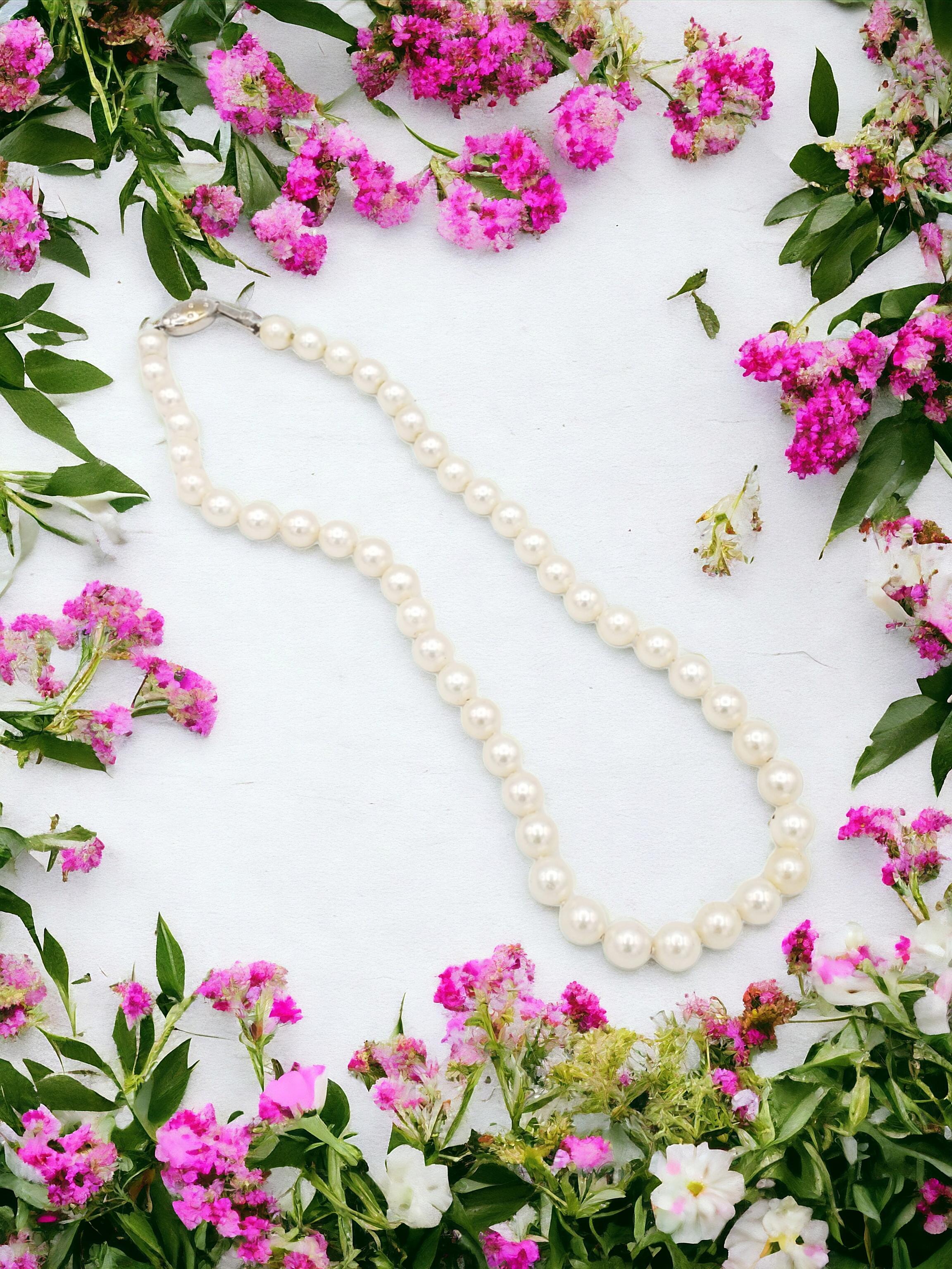 NEW AAA+ Quality Japanese Akoya Salt Water White Pearl Necklace For Sale 5