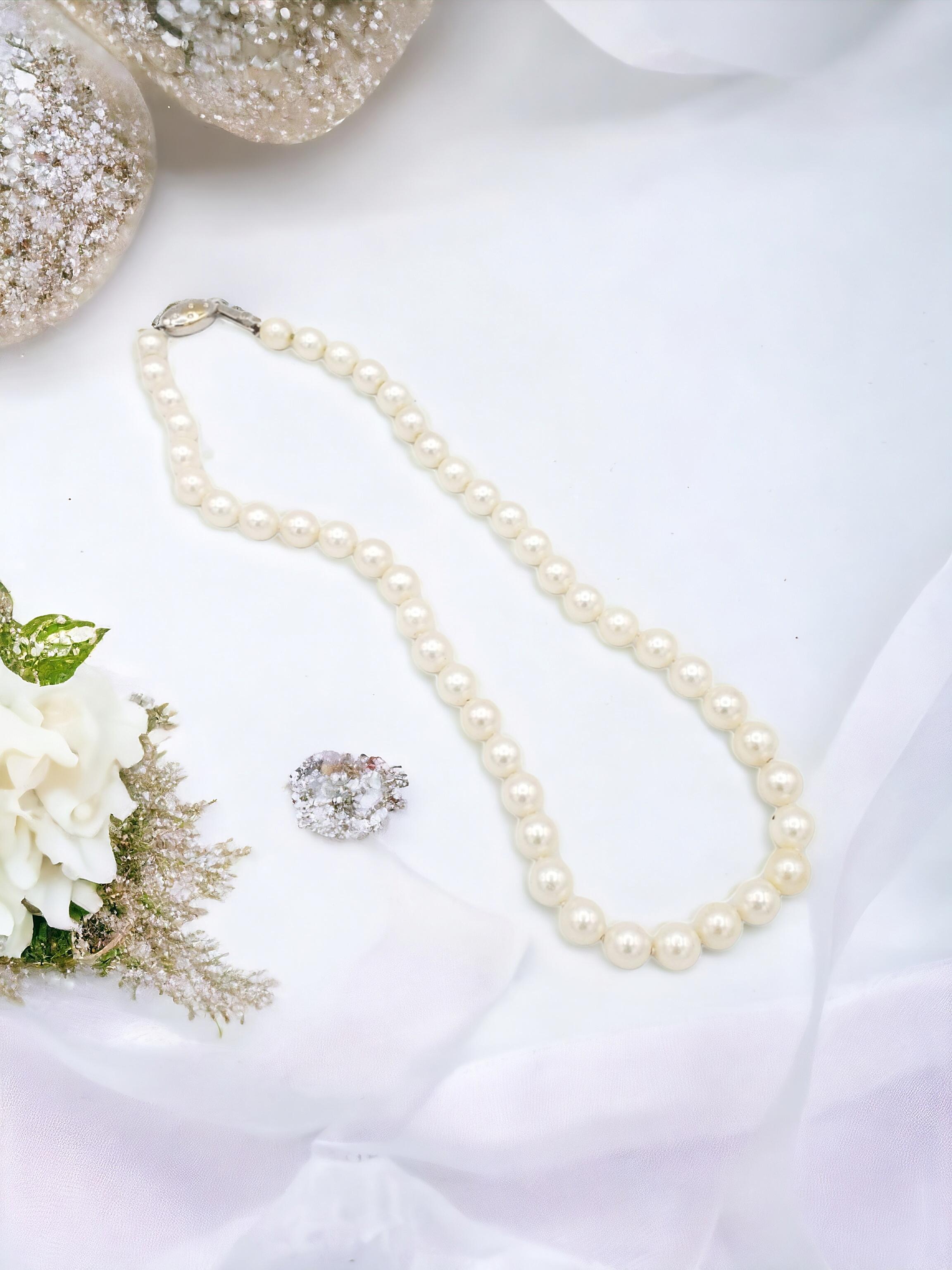 NUOVA Collana di perle bianche giapponesi Akoya Salt Water di qualità AAA+ in vendita 9