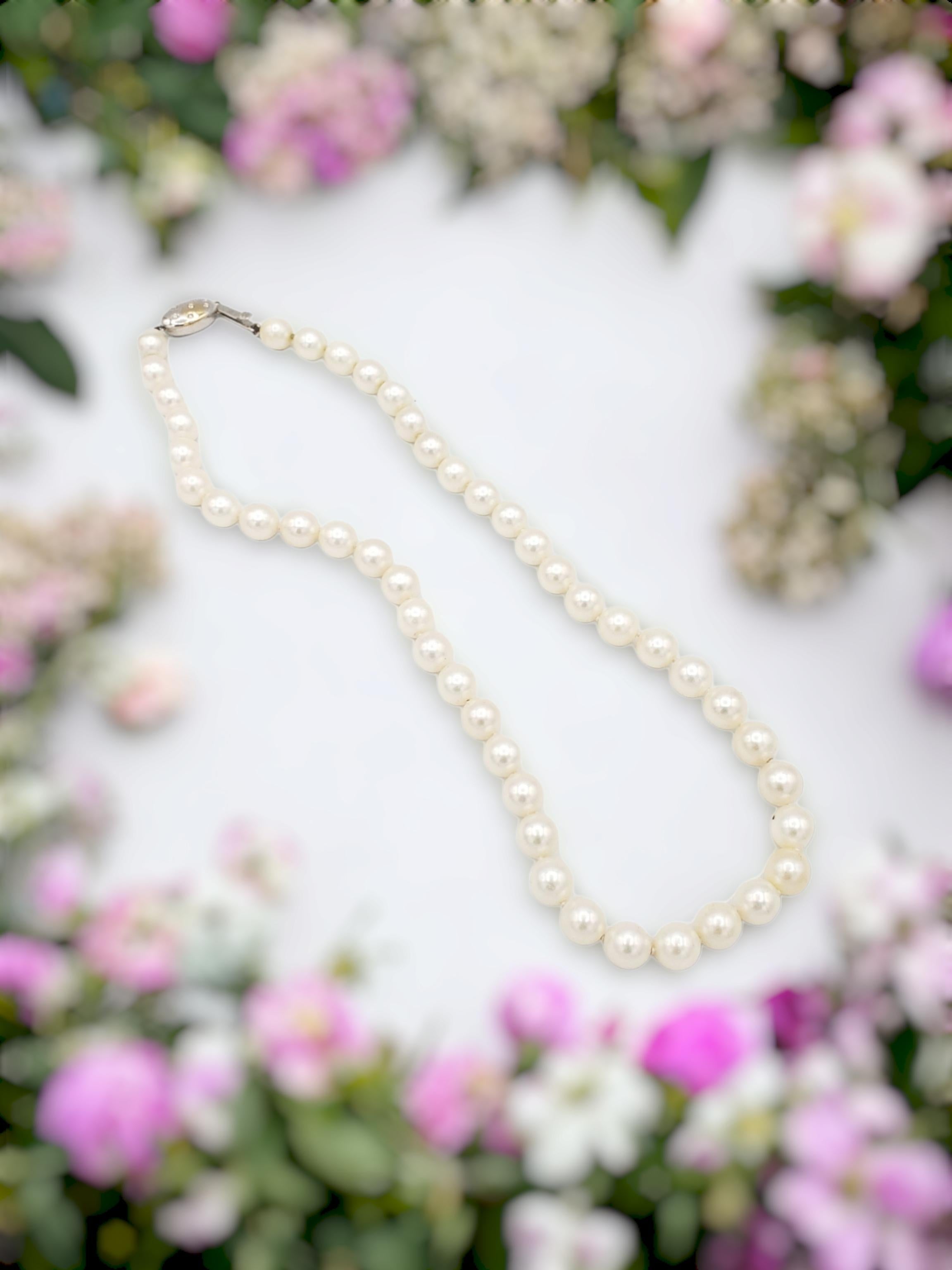 da uomo o donna NUOVA Collana di perle bianche giapponesi Akoya Salt Water di qualità AAA+ in vendita