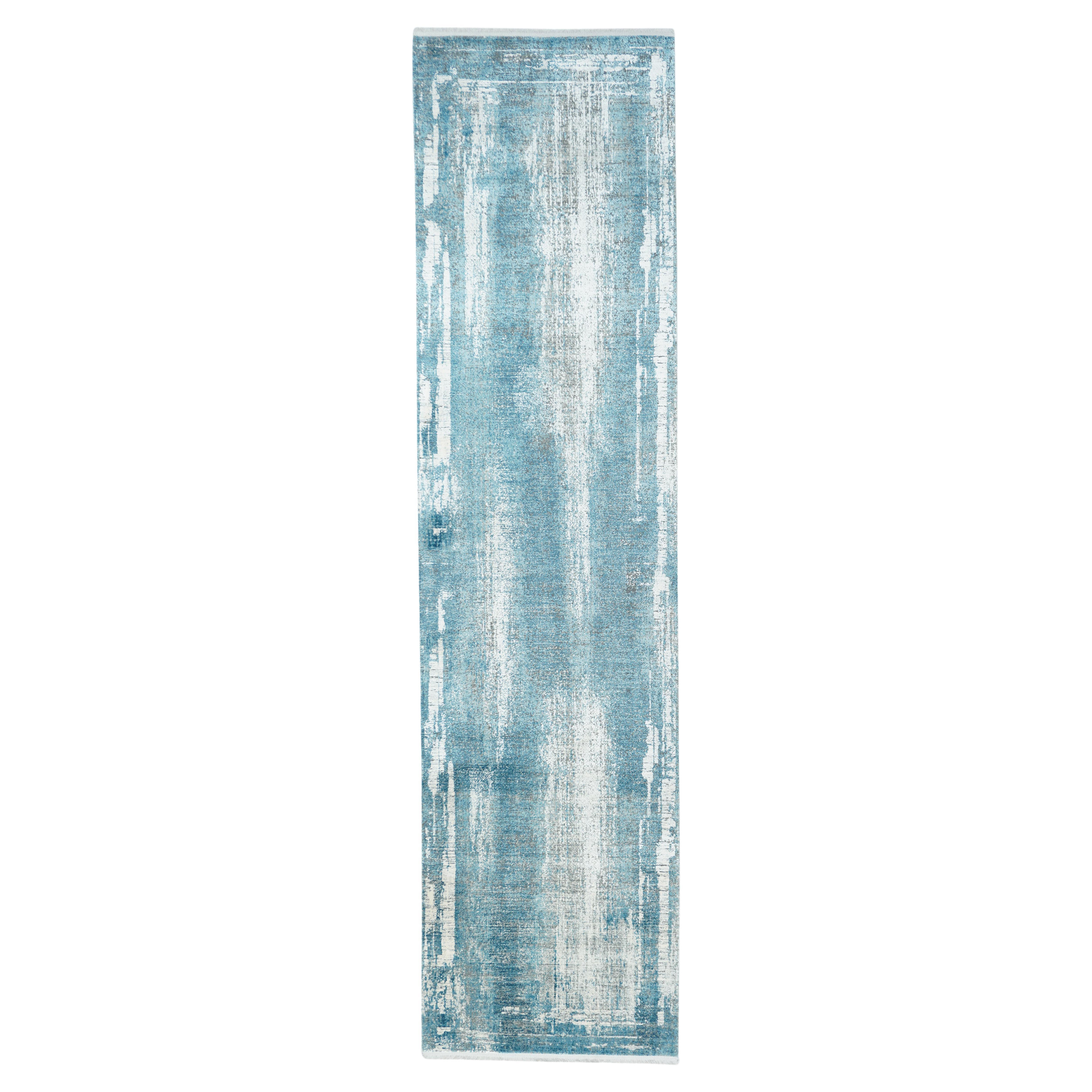 Tappeto contemporaneo con design astratto 2'7'' x 9'10''