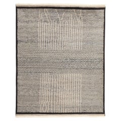 Nouveau tapis marocain Bauhaus gris aux lignes abstraites