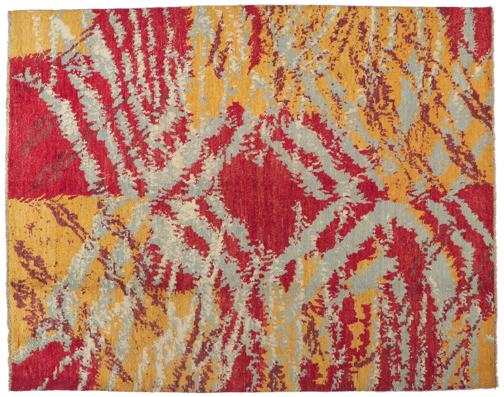 New Abstract Moroccan Area Rug For Sale 2
