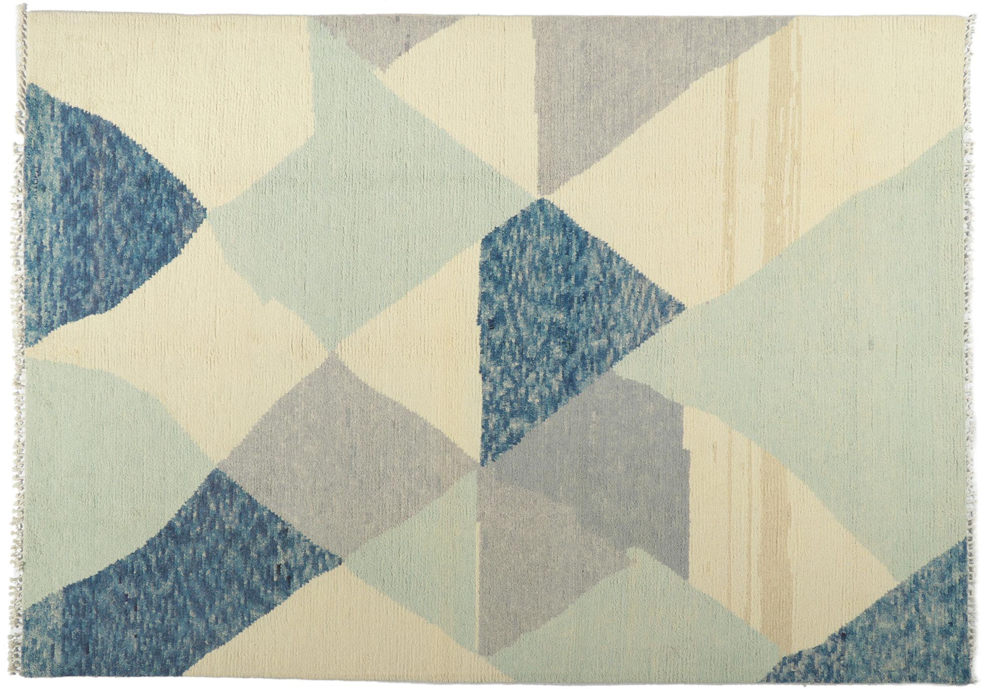New Abstract Moroccan Area Rug For Sale 2