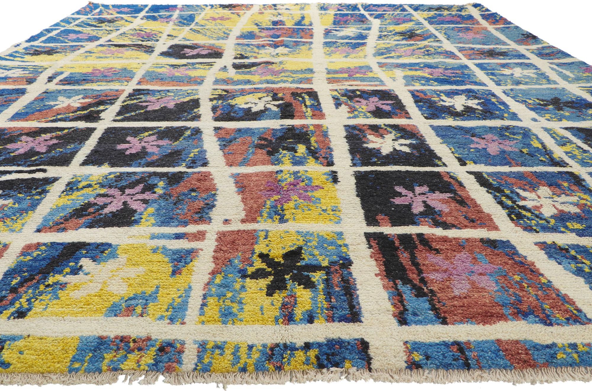 Expressionniste Nouveau tapis abstrait marocain de zone en vente