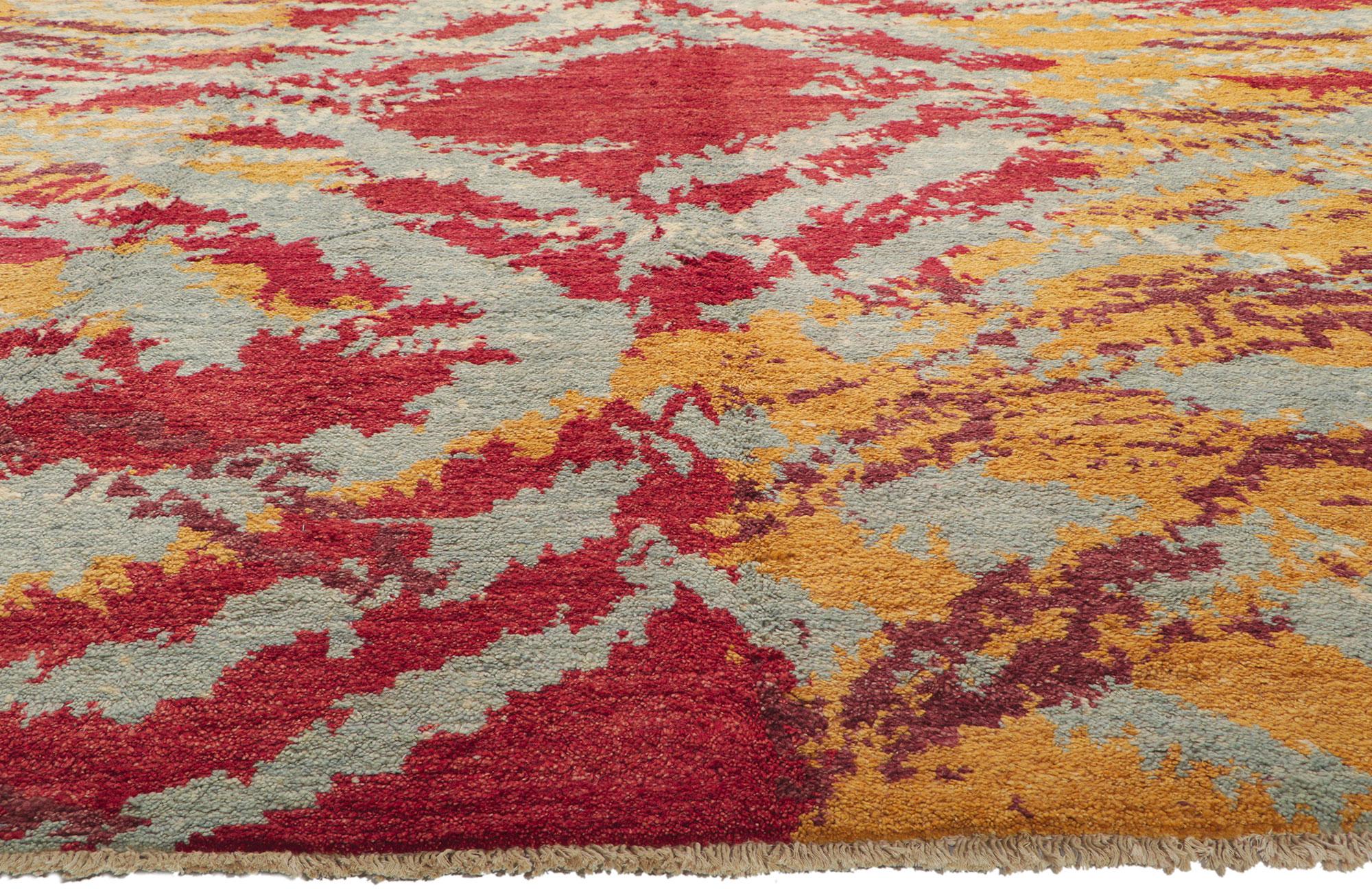 Expressionist New Abstract Moroccan Area Rug For Sale