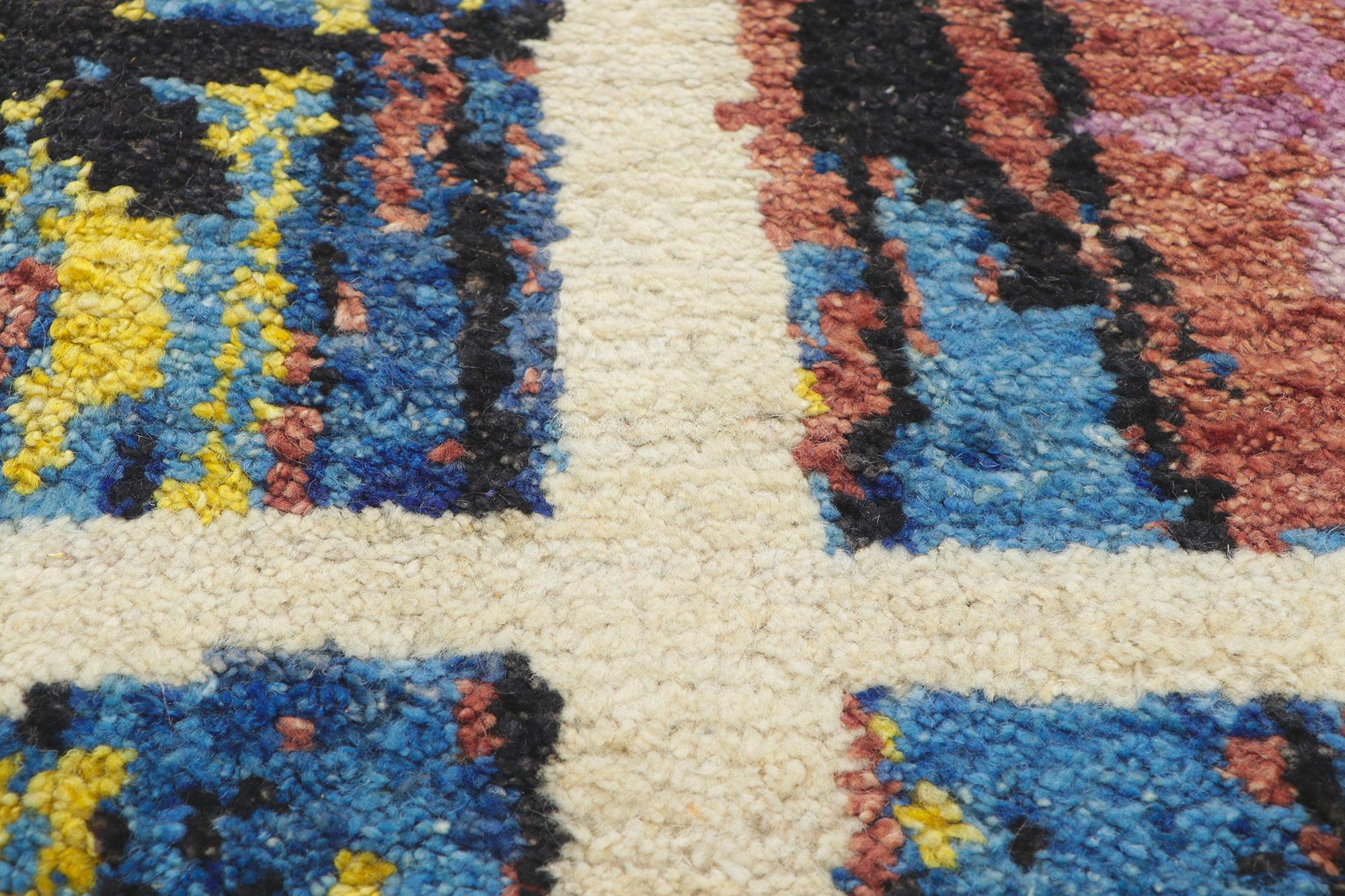 Noué à la main Nouveau tapis abstrait marocain de zone en vente
