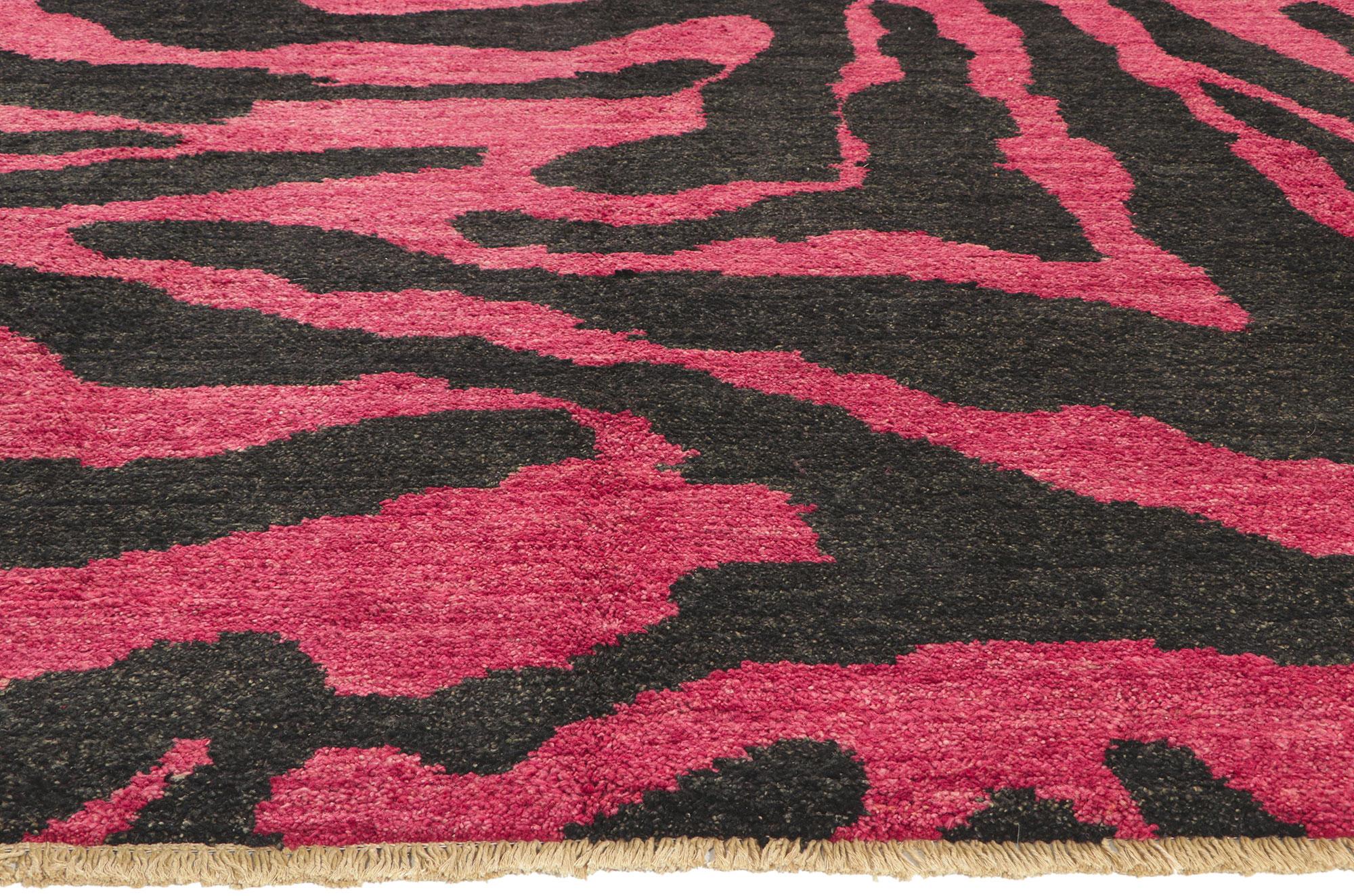 Contemporary New Abstract Moroccan Area Rug For Sale