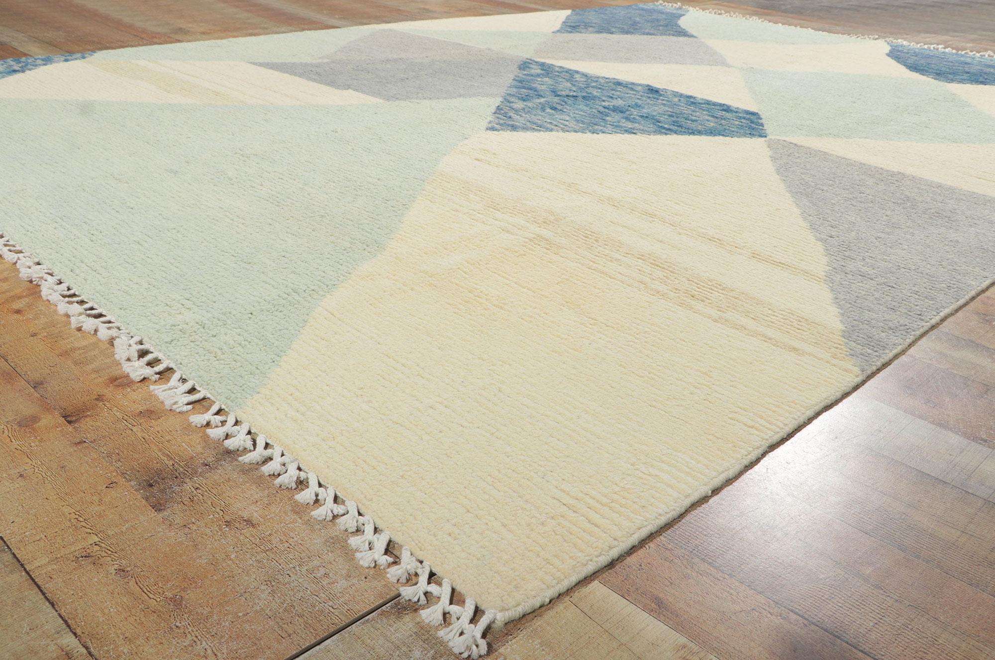 Contemporary New Abstract Moroccan Area Rug For Sale