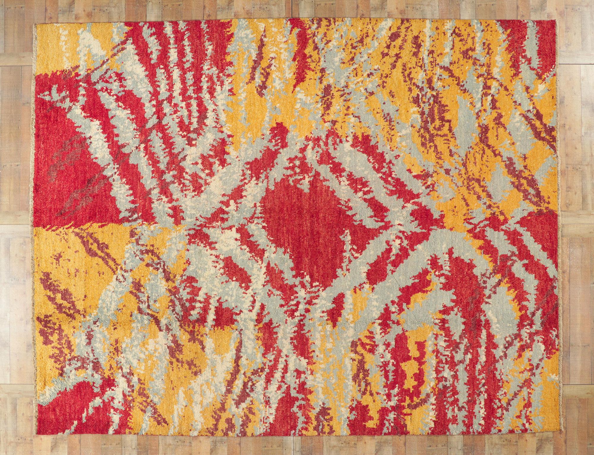 New Abstract Moroccan Area Rug For Sale 1