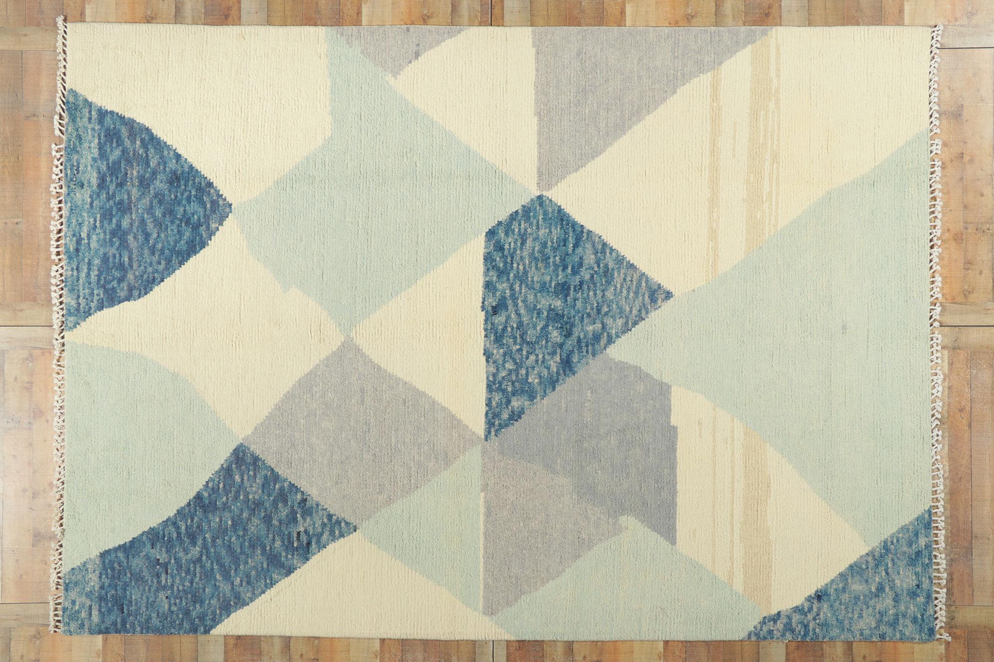 New Abstract Moroccan Area Rug For Sale 1