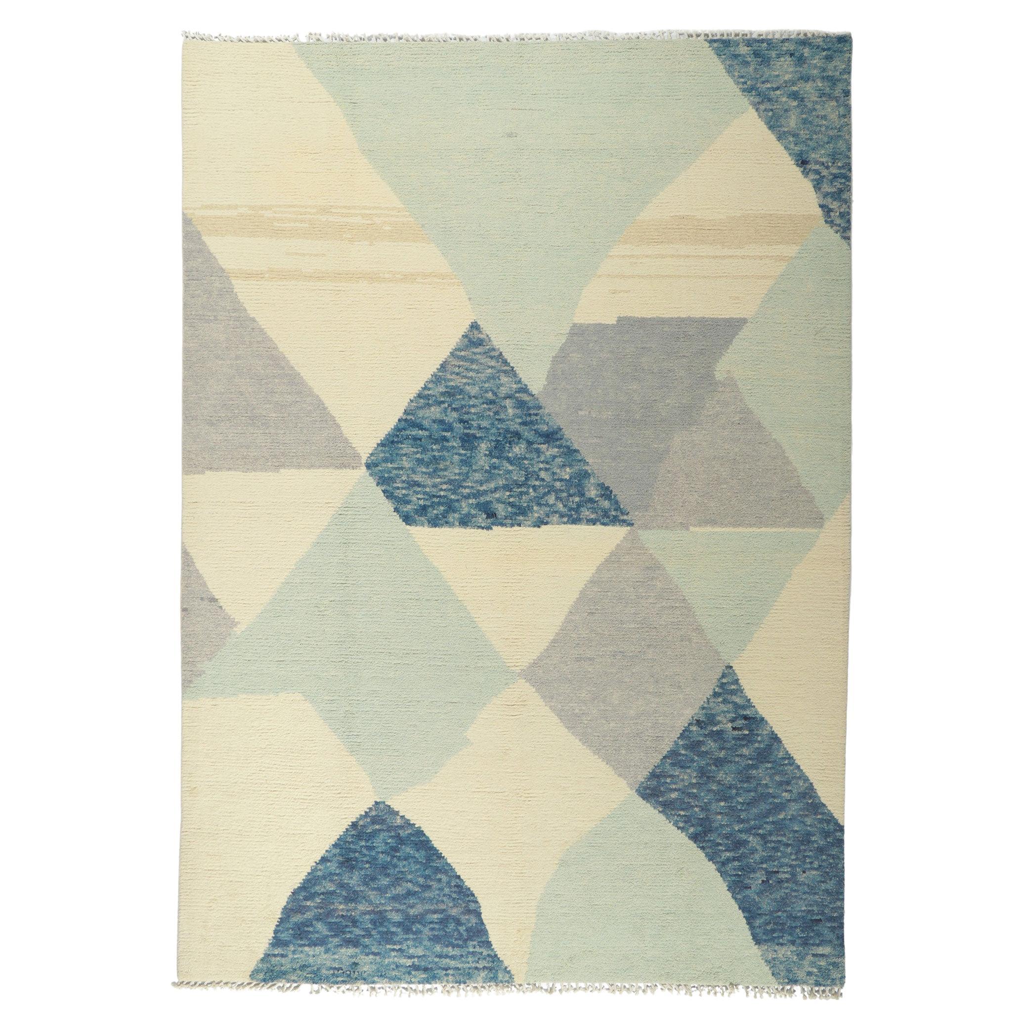 New Abstract Moroccan Area Rug For Sale