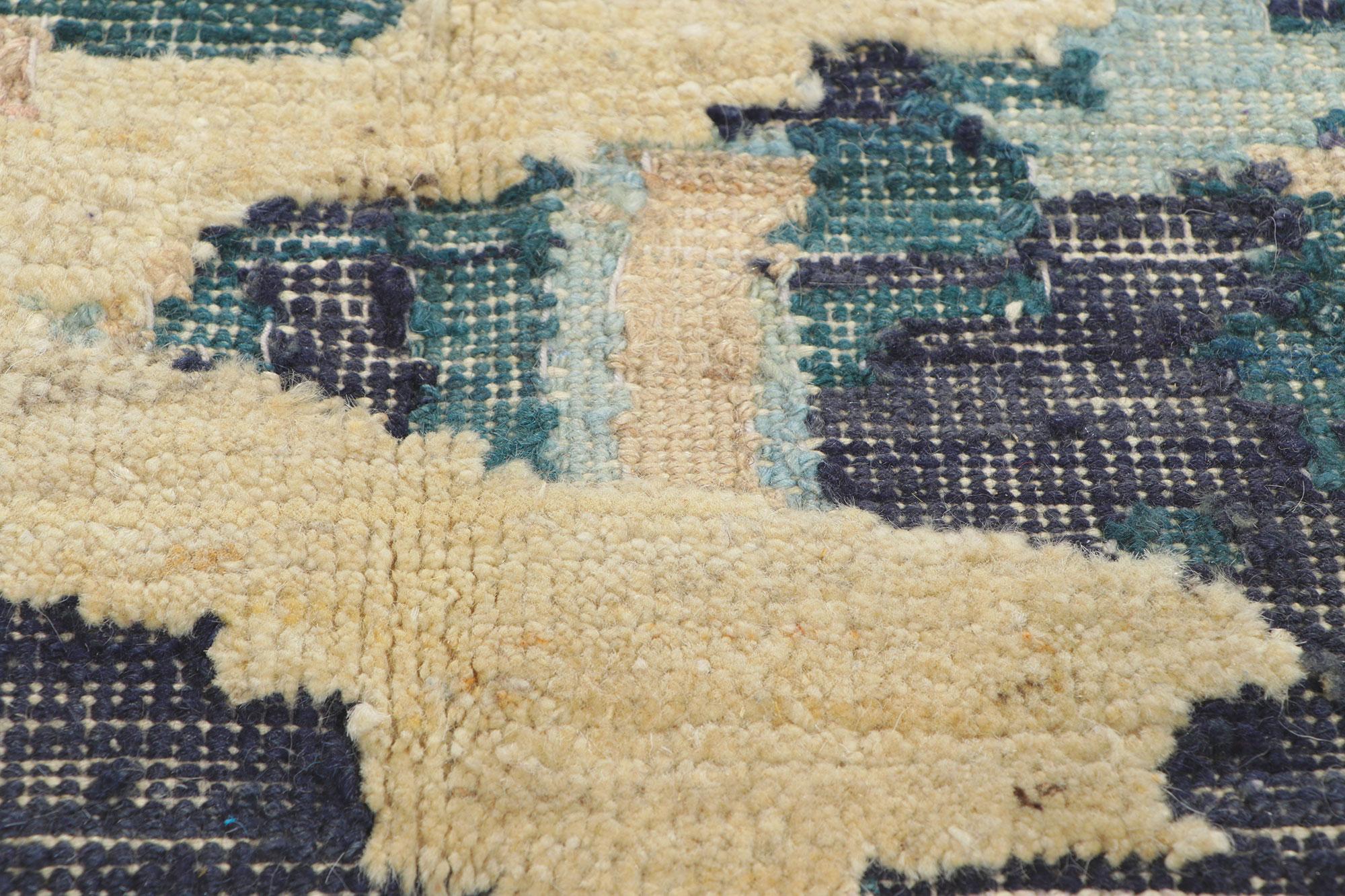 Hand-Knotted New Abstract Moroccan High-Low Rug For Sale