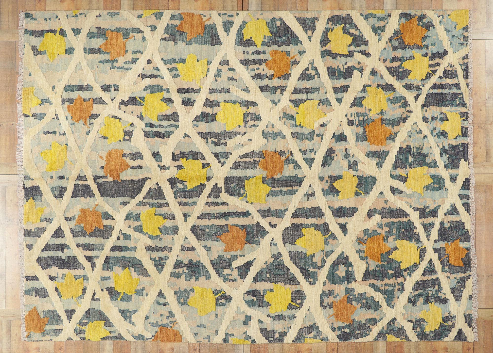 New Abstract Moroccan High-Low Rug For Sale 1