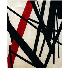 New Abstraction No. 59 (Red Stripe) Limited Edition Rug by James Welling