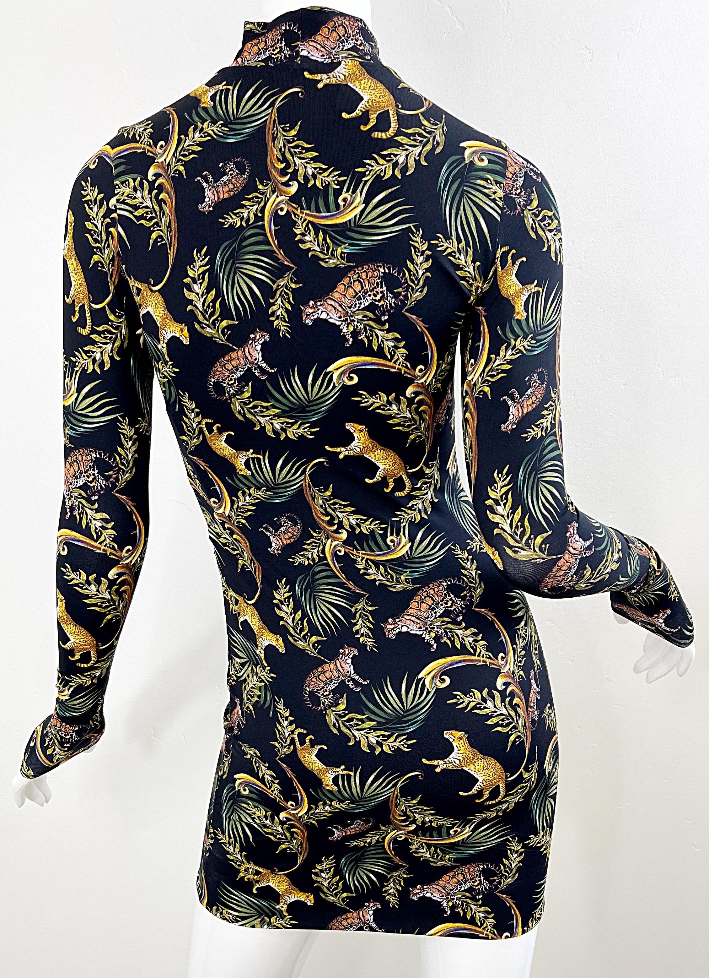 Women's New Adriana Iglesias Cheetah Leopard Novelty Animal Print Bodycon Mini Dress For Sale