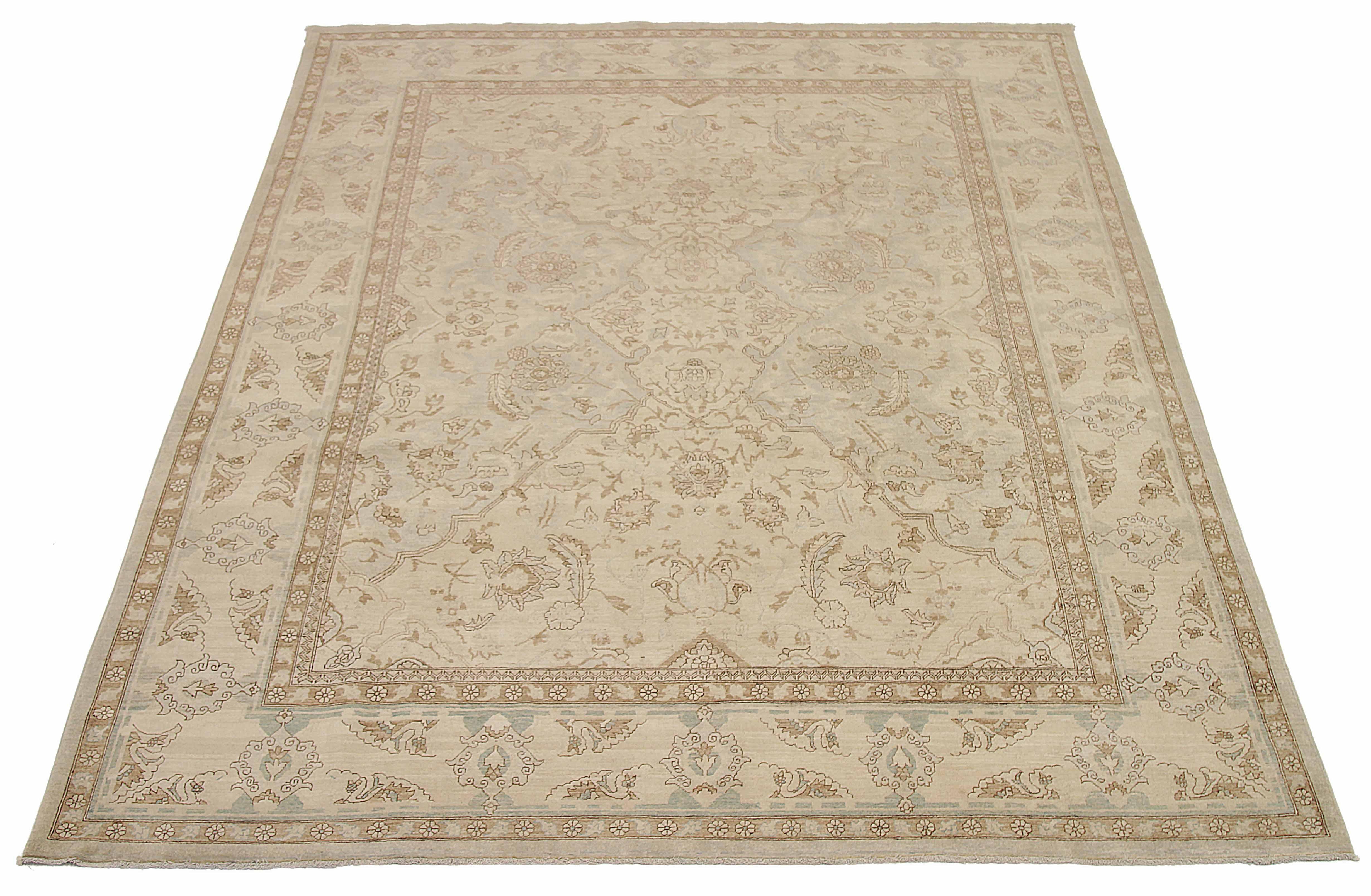 New Afghan area rug handwoven from the finest sheep’s wool. It’s colored with all-natural vegetable dyes that are safe for humans and pets. It’s a traditional Haji Jalili design handwoven by expert artisans. It’s a lovely area rug that can be